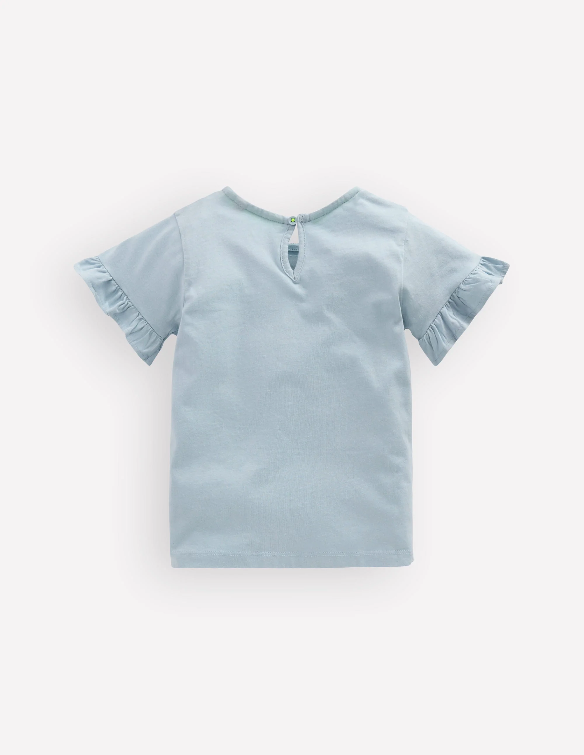 Pretty Frill T-shirt-Misty Blue Flamingos - Image 2