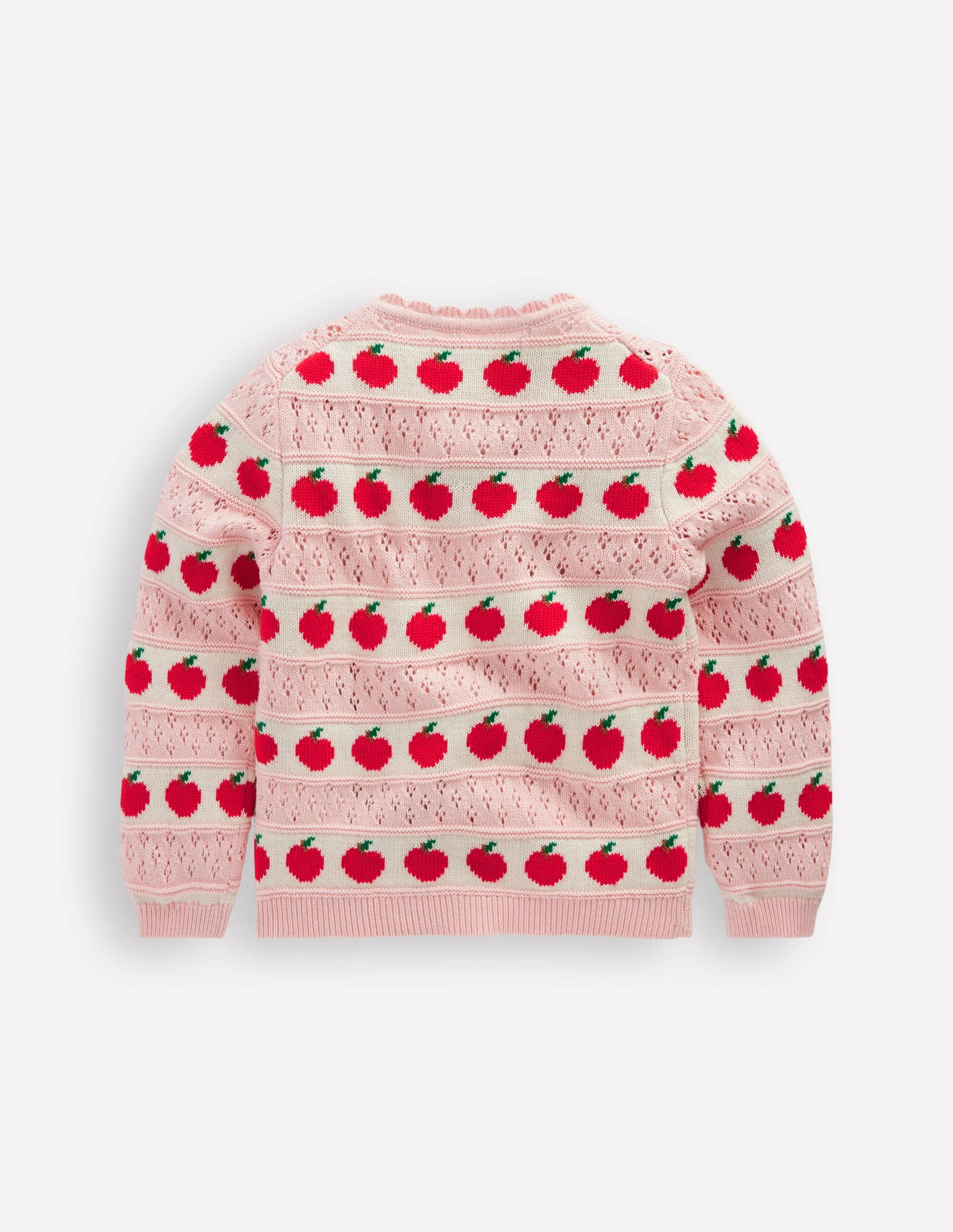 Pretty Scallop Cardigan-Chalk Pink Apples - Image 2