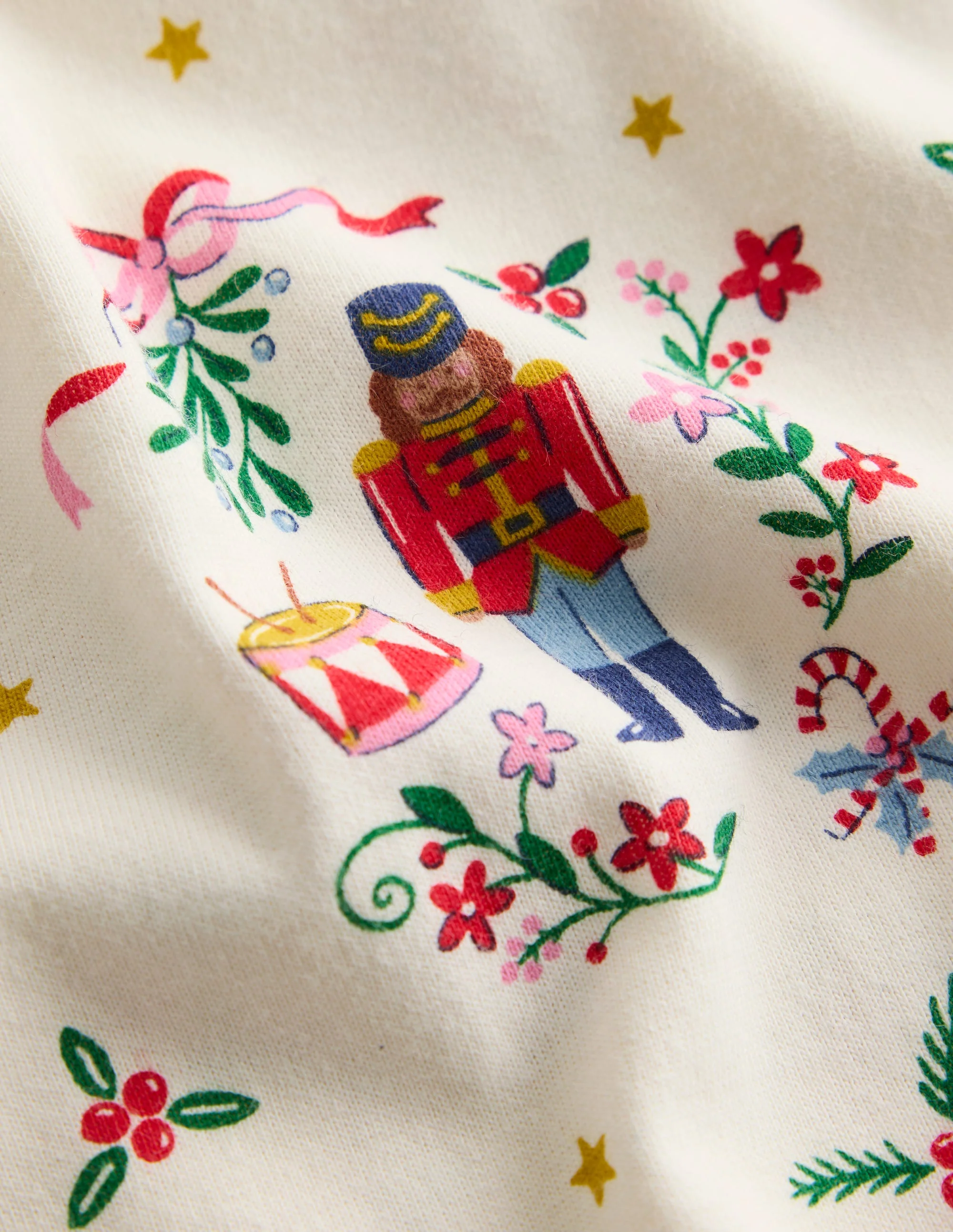 Printed Long Sleeve Nightie-Soft Ivory Nutcracker - Image 3