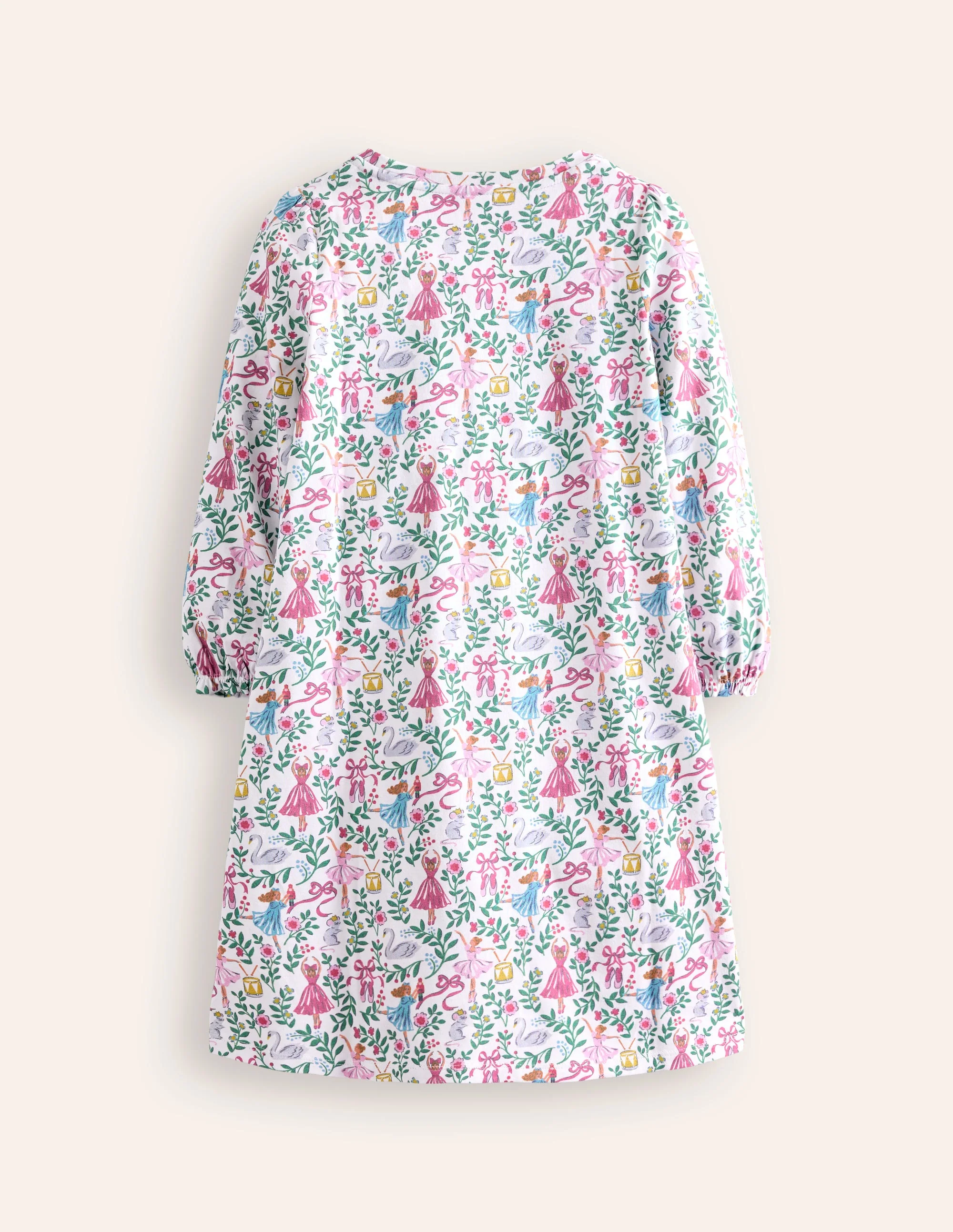 Printed Long-sleeved Nightie-Vanilla White Ballet Toile - Image 2