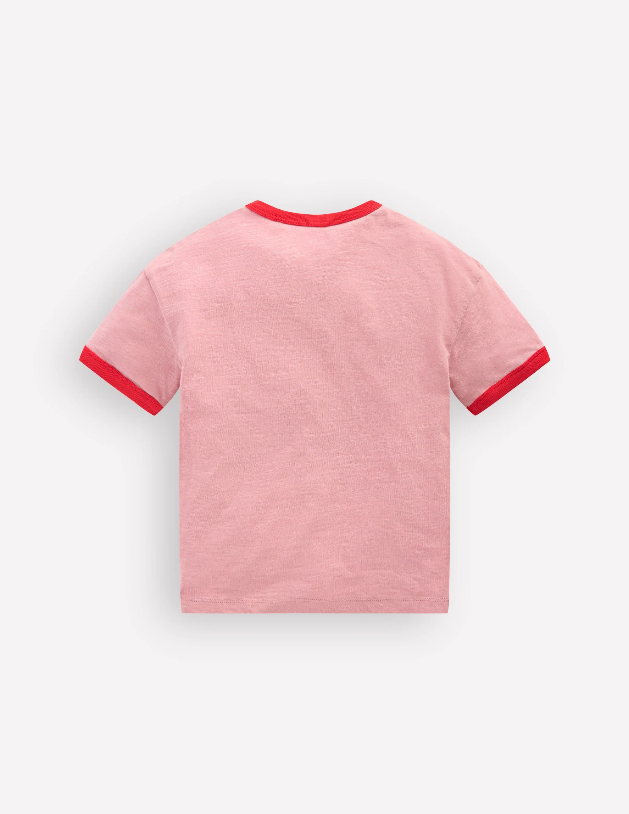 Printed Ringer T-shirt-Vintage Pink Strawberries - Image 3