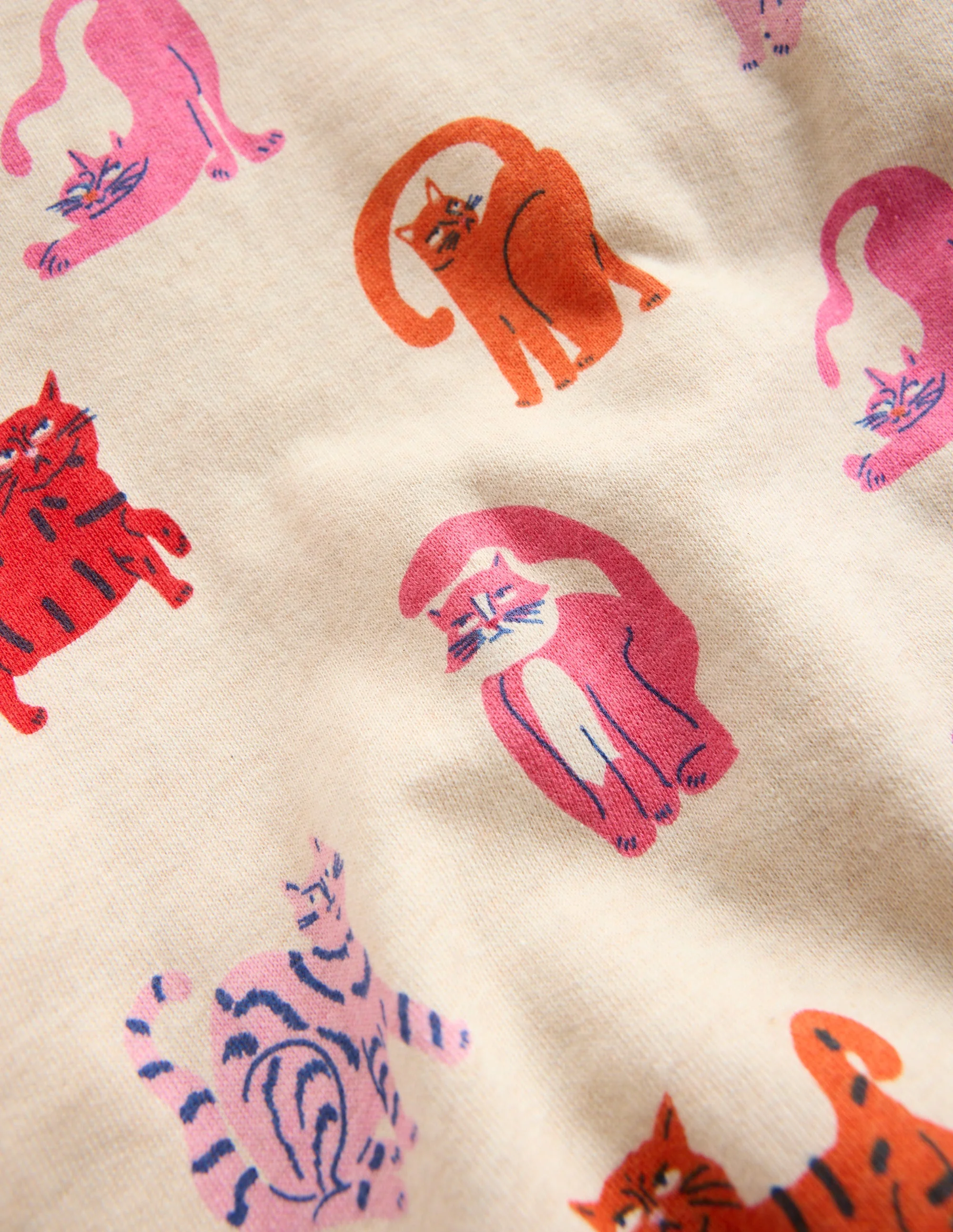 Printed Sweatshirt-Oatmeal Marl Cats - Image 3