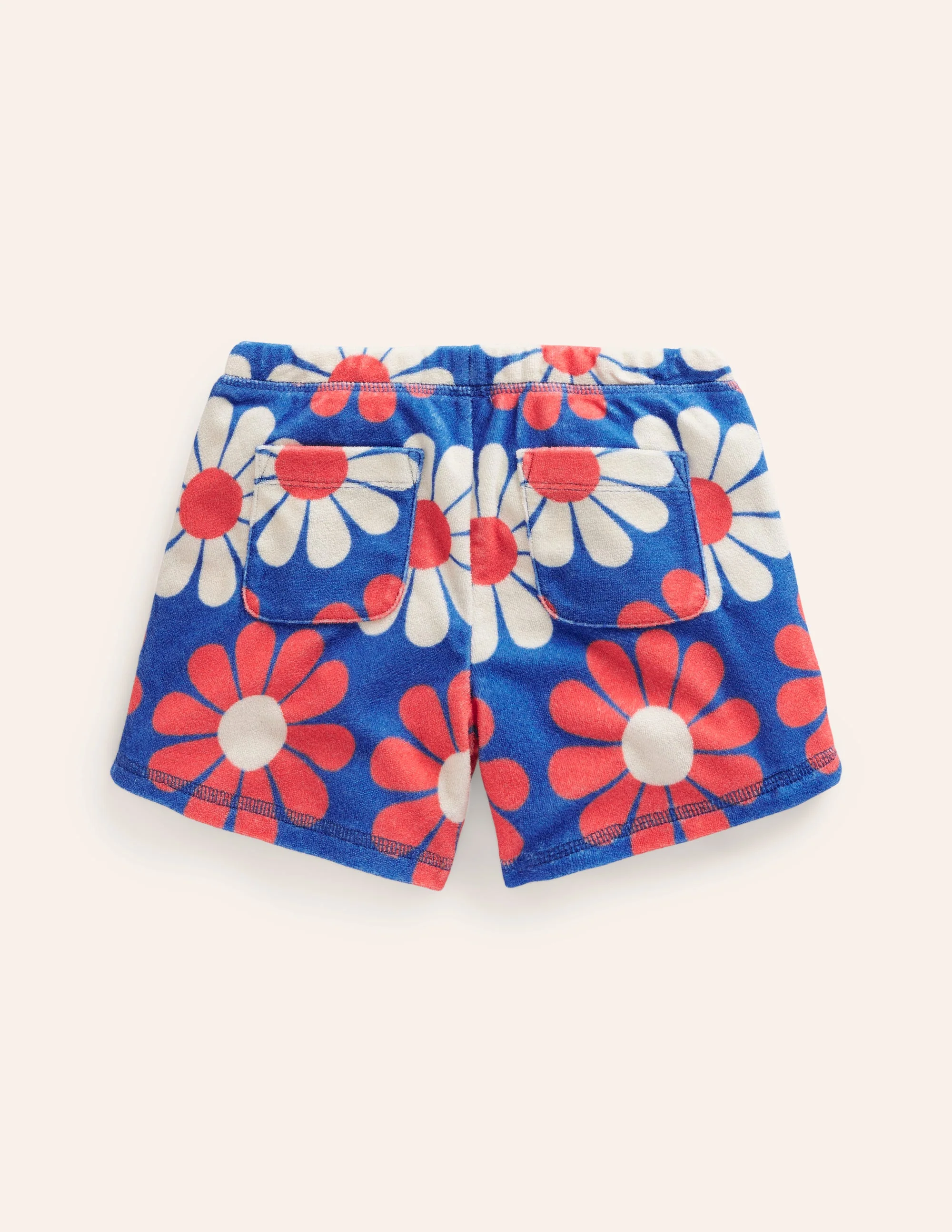 Printed Towelling Shorts-Cabana Blue Geo Daisy - Image 2