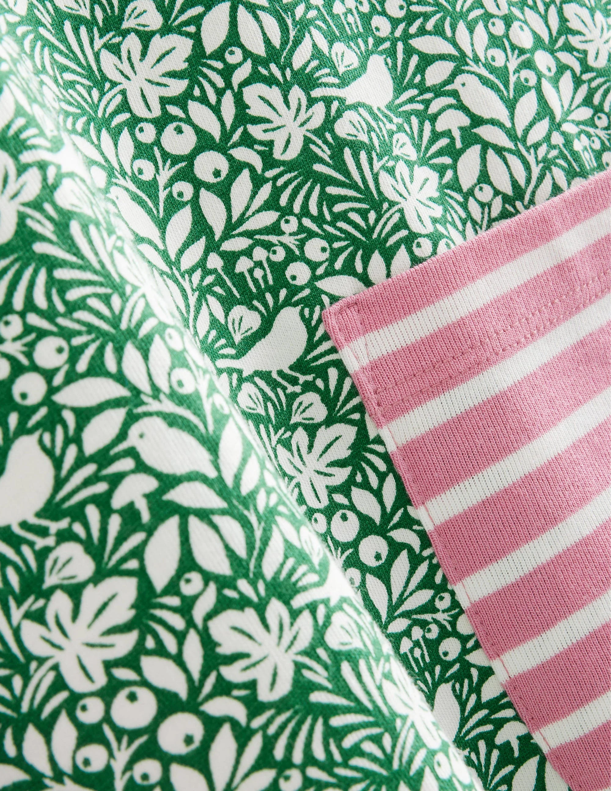 Printed Tunic-Veridian Green Robins - Image 3