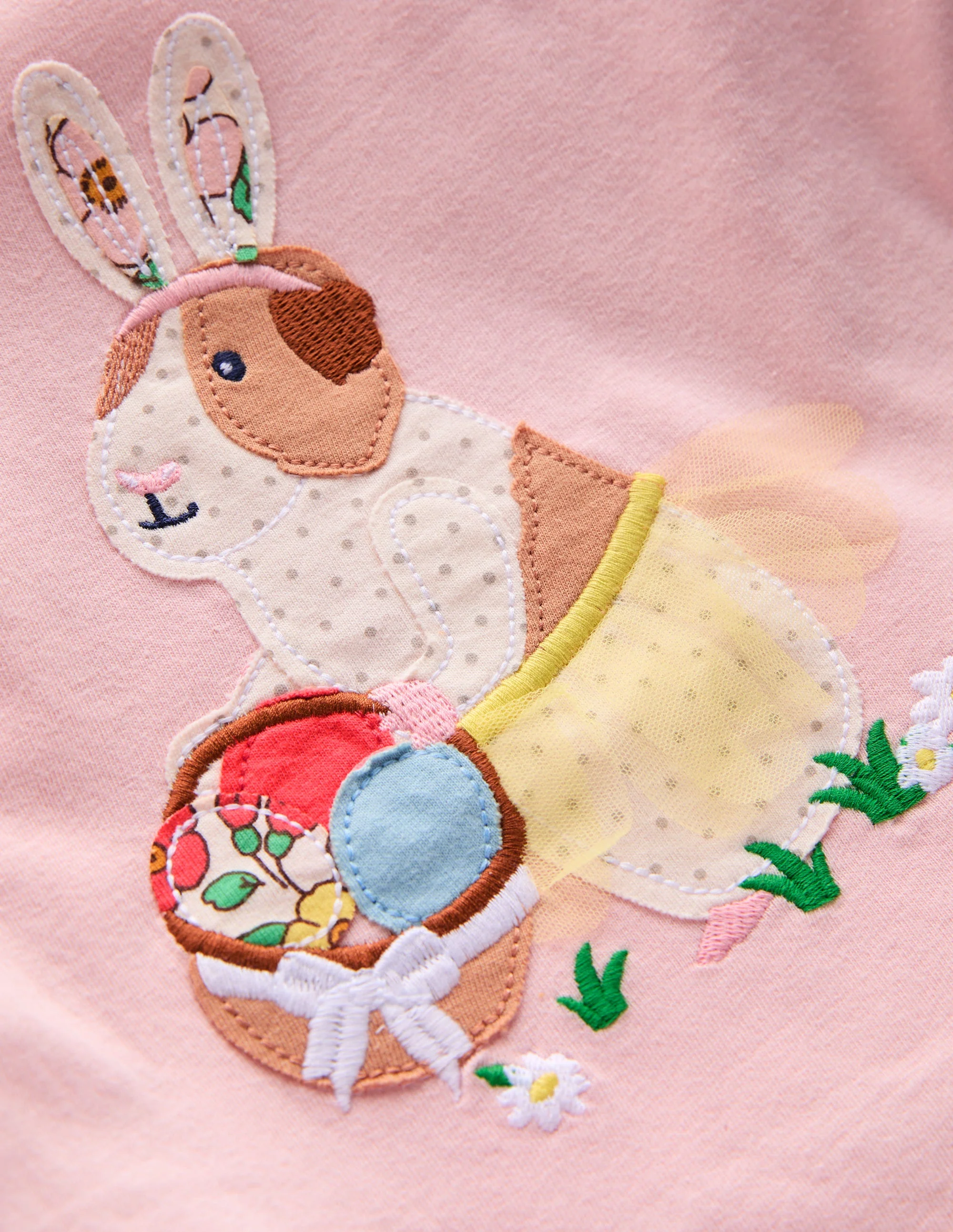 Puff Sleeve Applique T-shirt-Chalk Pink Guinea Pig - Image 3