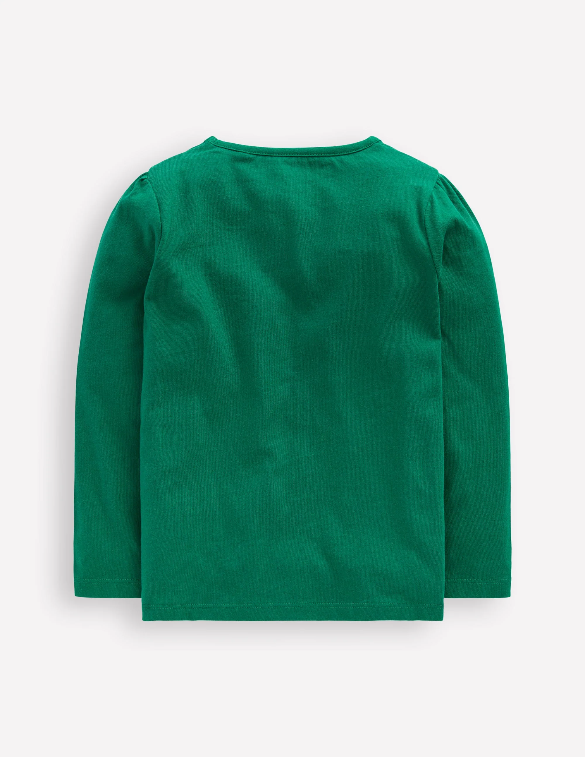 Puff Sleeve Appliqué  T-shirt-Green Owl - Image 2