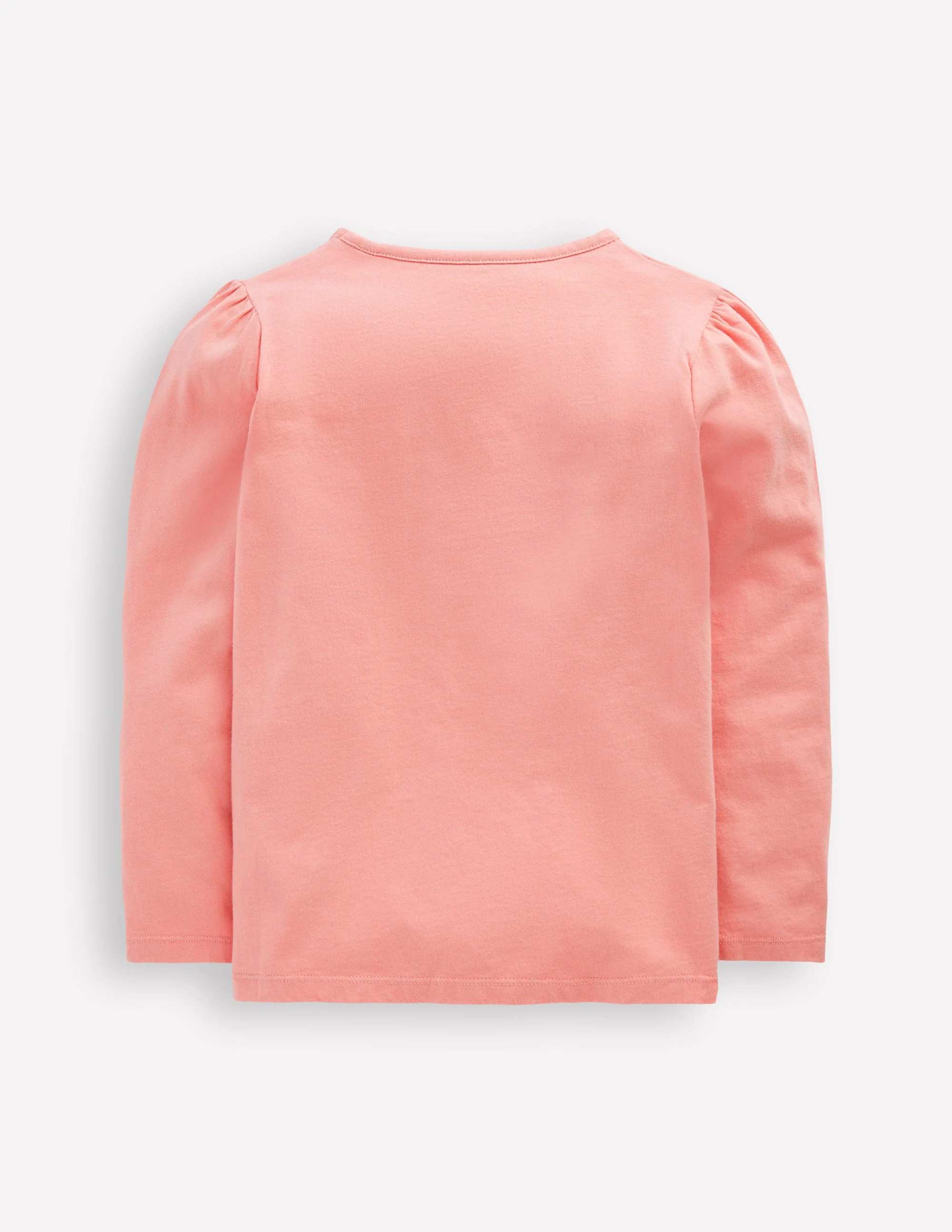 Puff Sleeve Appliqué T-shirt-Pink Bunny - Image 2