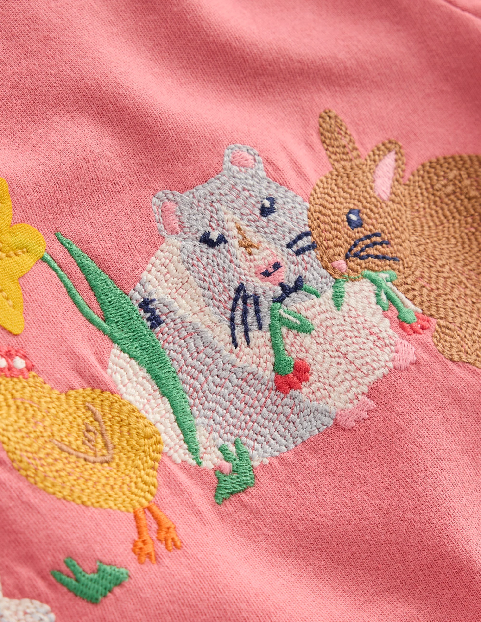Puff Sleeve Superstitch Top-Blossom Pink Bunnies - Image 3