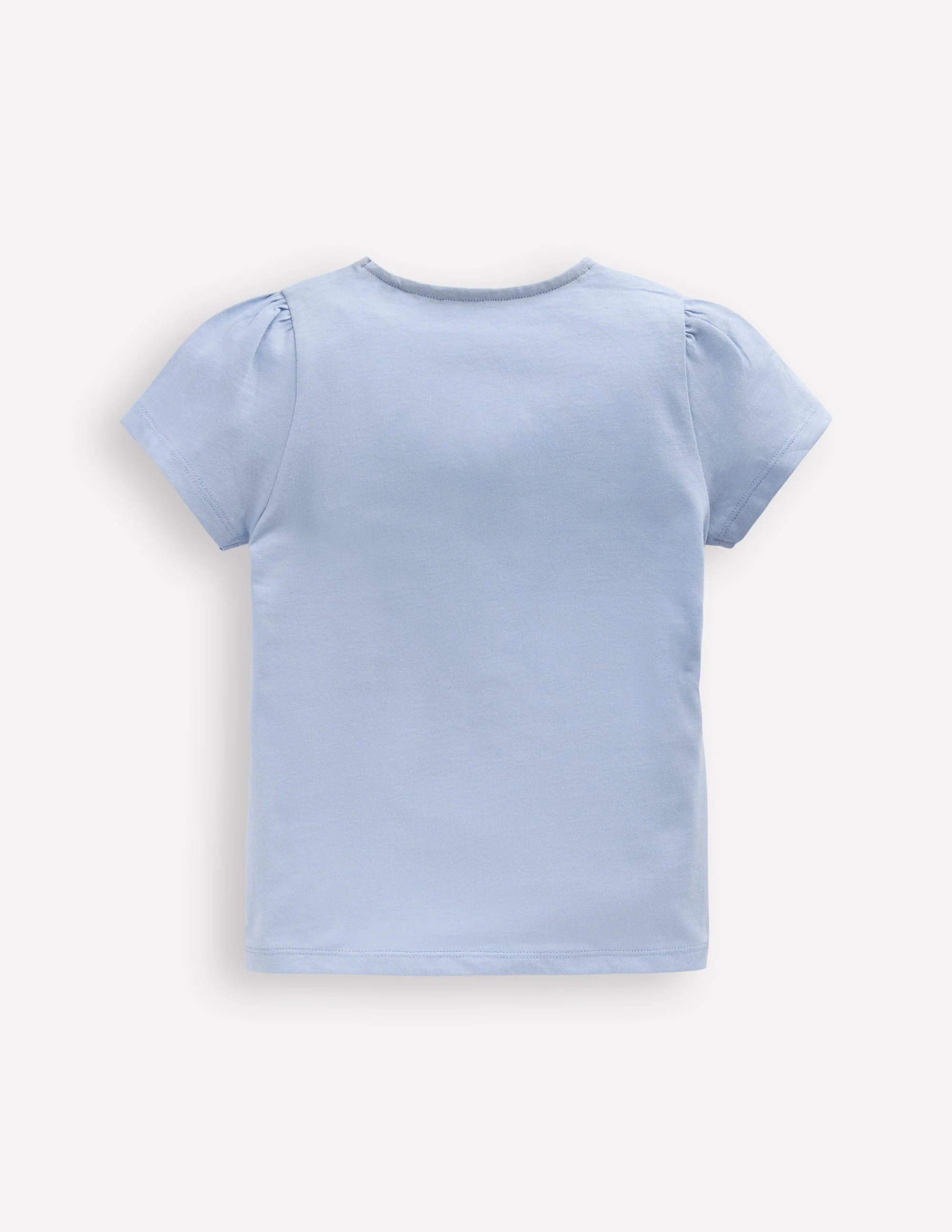 Puff Sleeve Superstitch Top-Misty Blue Turtles - Image 2