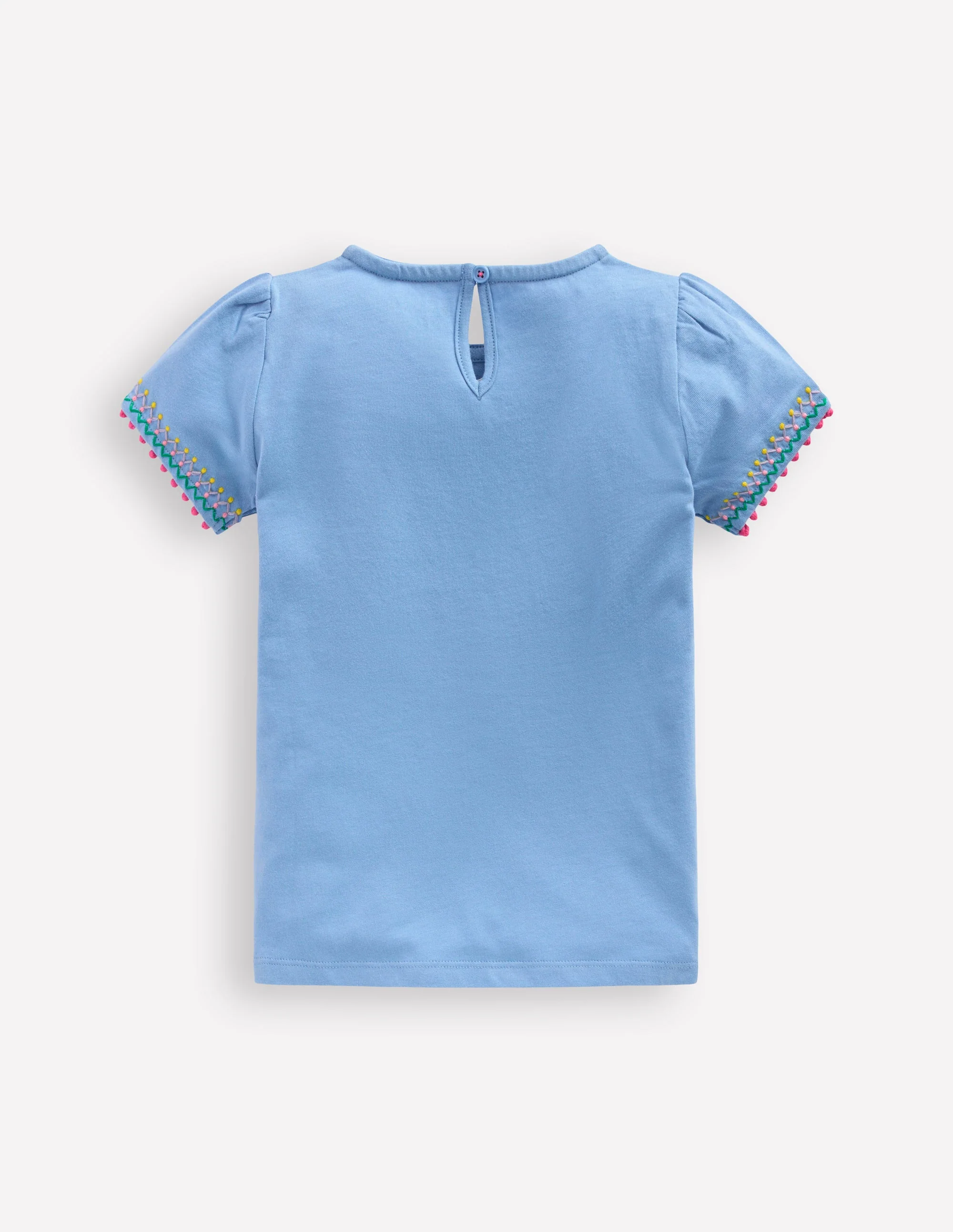 Puff Sleeve T-shirt-Forget Me Not Blue - Image 2