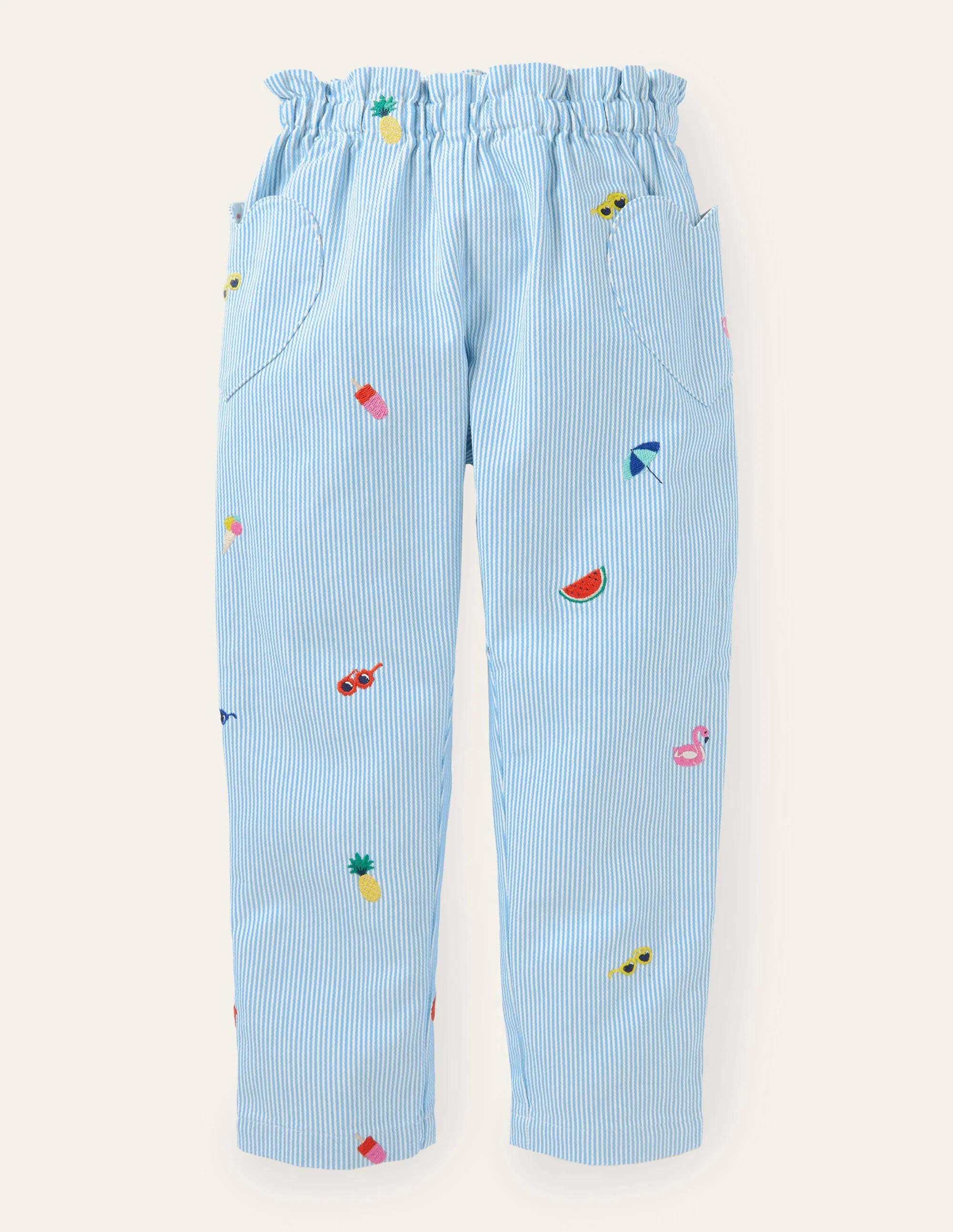 Pull-on Pants-Multi Holiday Embroidery