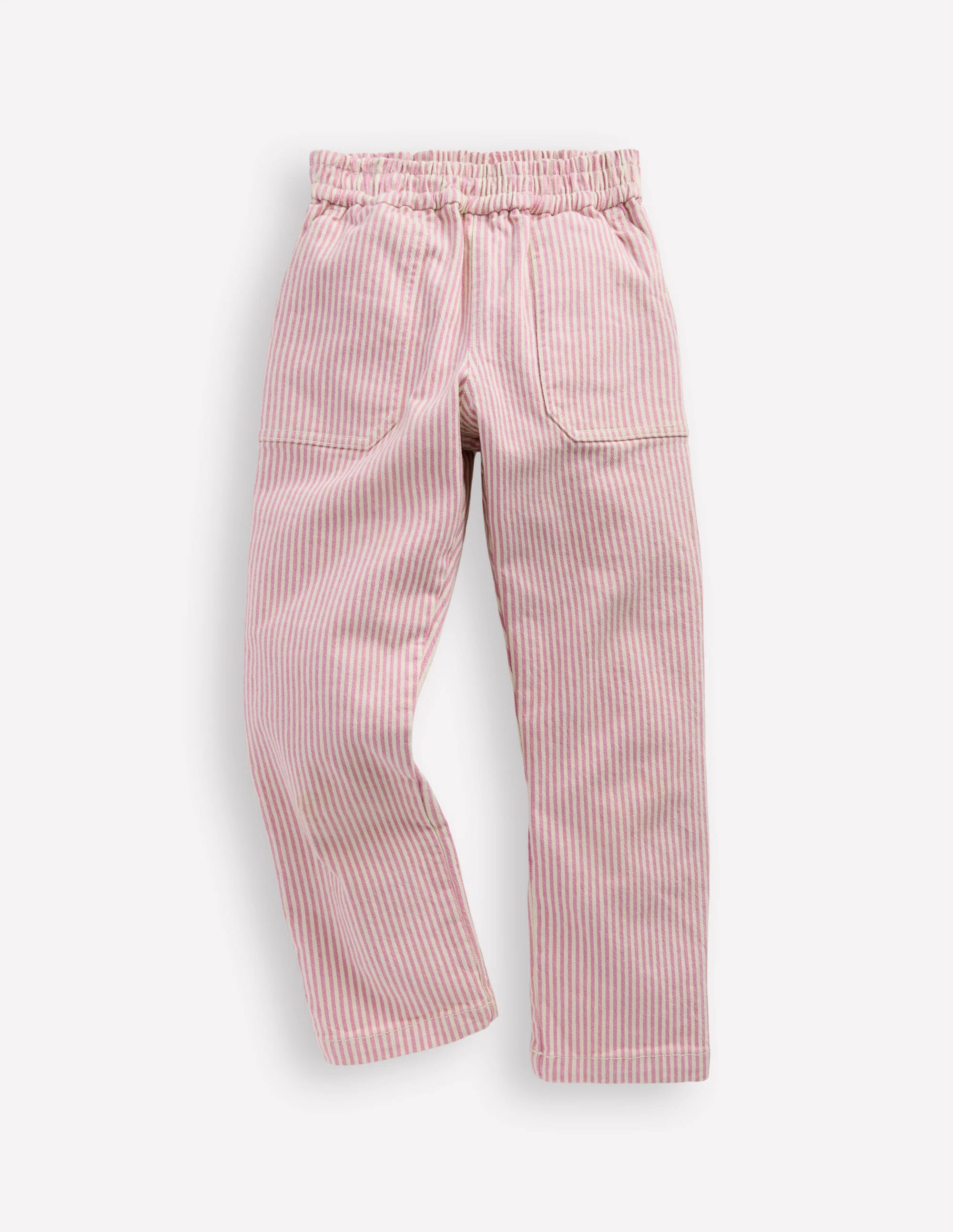 Pull-On Pants-Pink Ticking