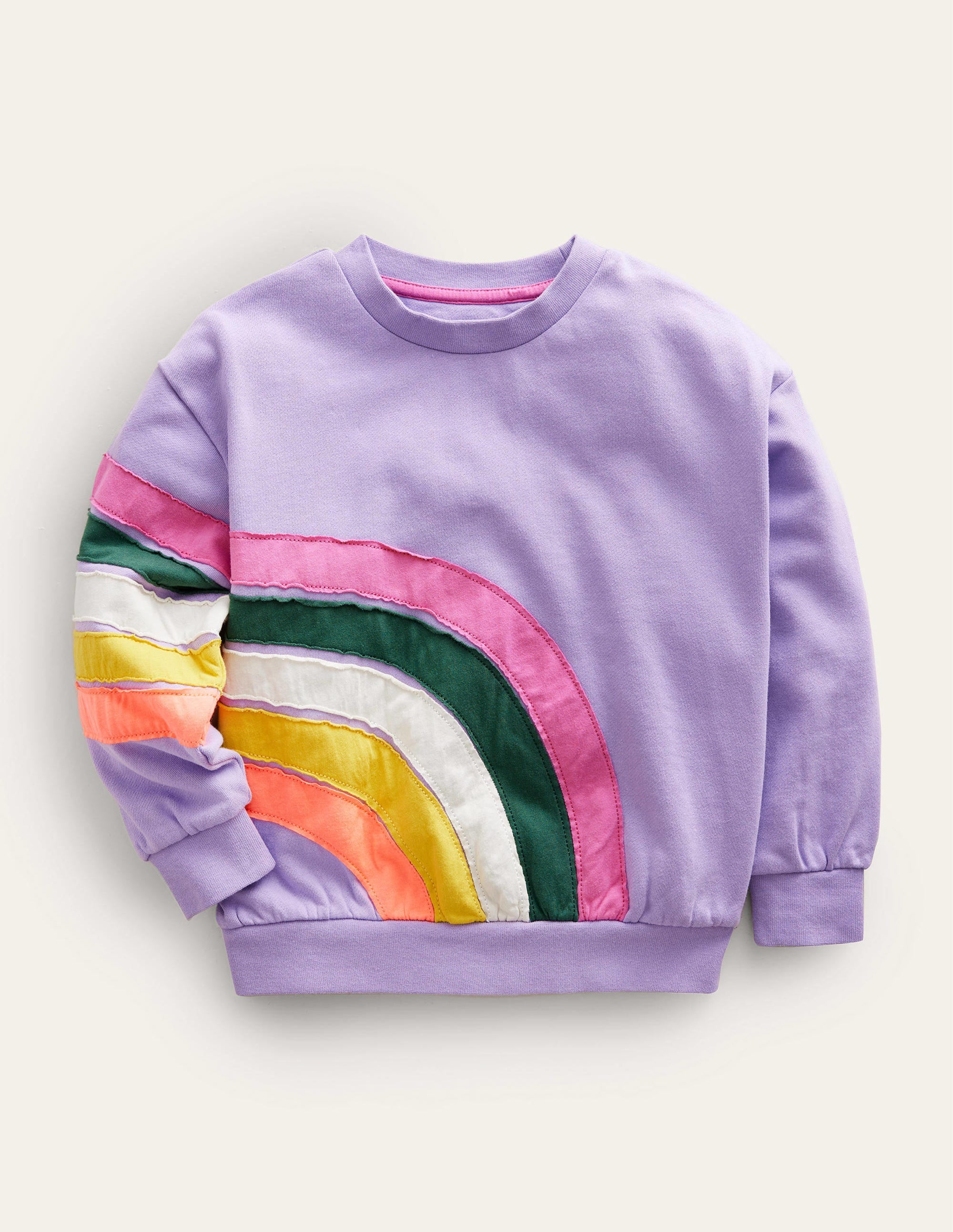 Rainbow Applique Sweat-Lavender