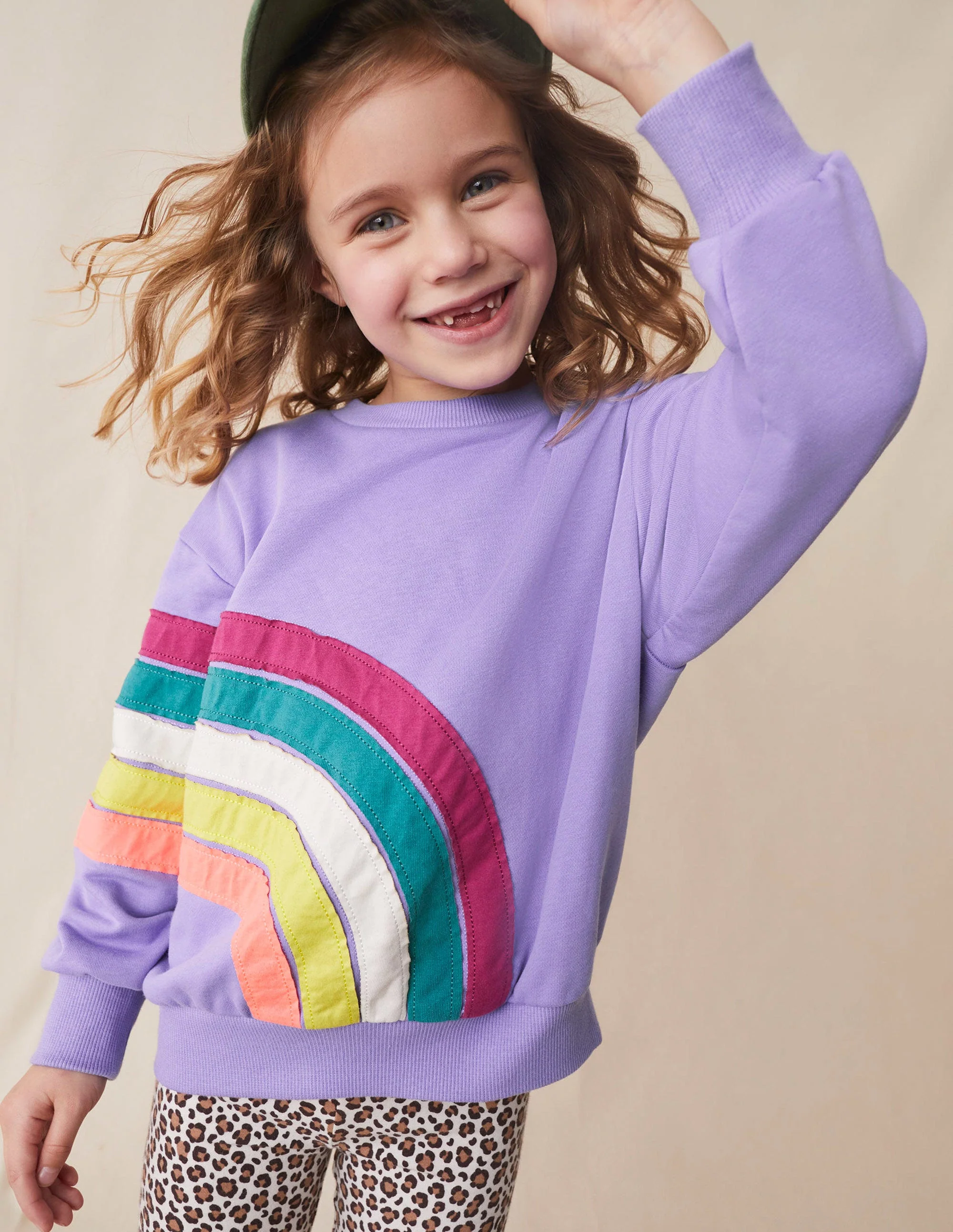 Rainbow Applique Sweat-Lavender - Image 4