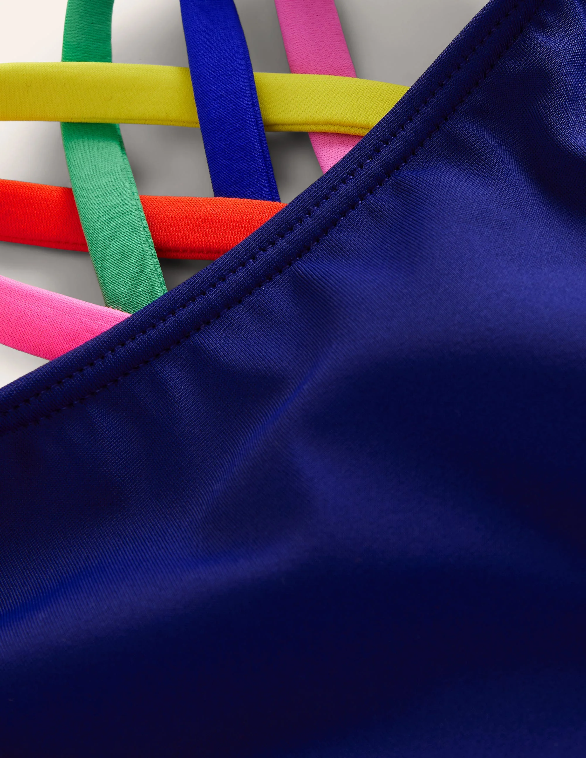 Rainbow Cross-Back Bikini-College Navy - Image 3