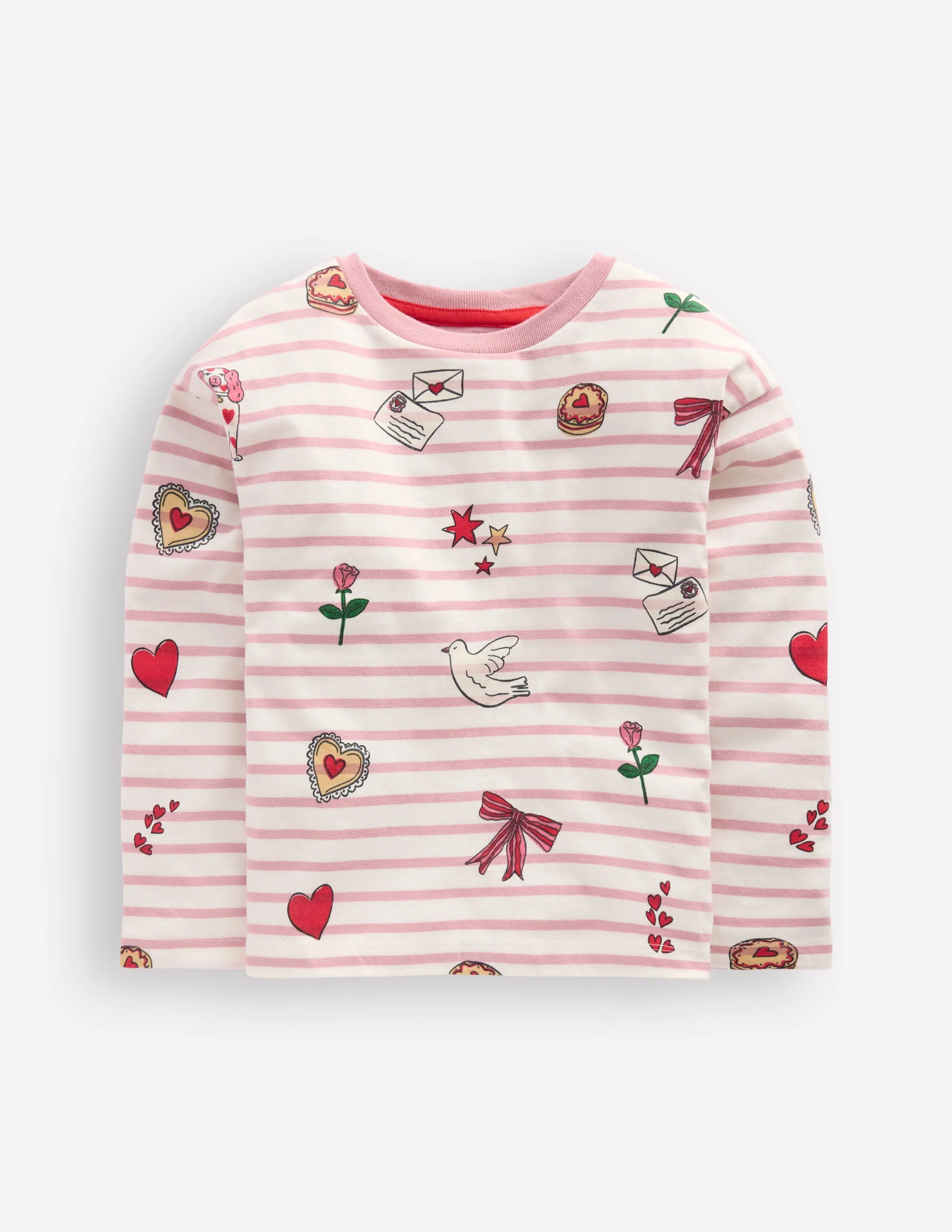 Relaxed Breton-Pink Valentine Stripe