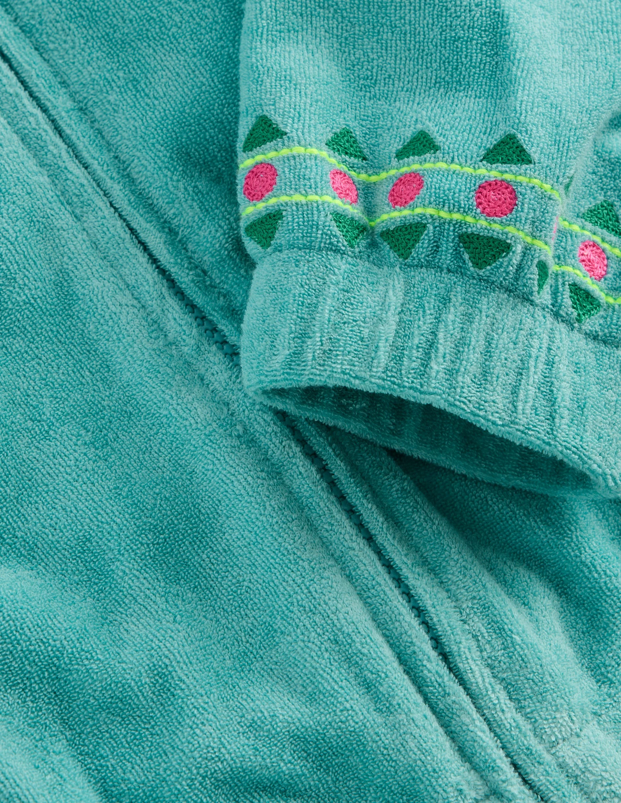 Relaxed Towelling Hoodie-Blue Embroidery - Image 3
