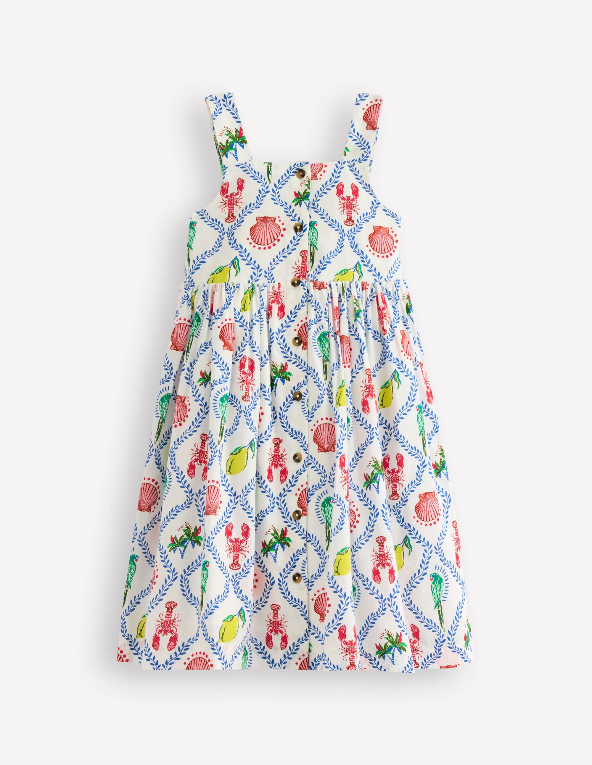Remy Button Through Dress-Multi Holiday Tile - Image 4