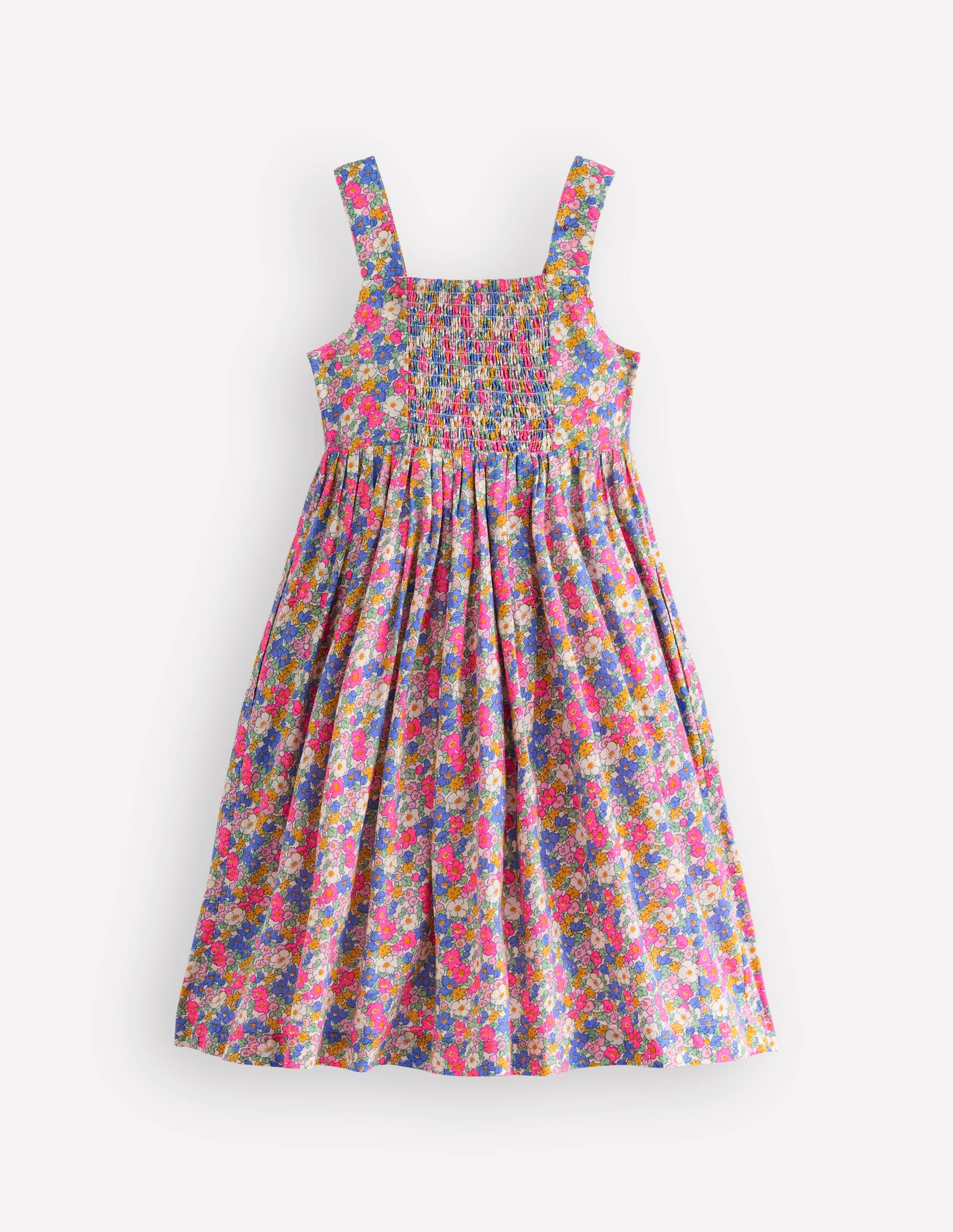 Remy Button Through Dress-Pink Ditsy Floral - Image 2
