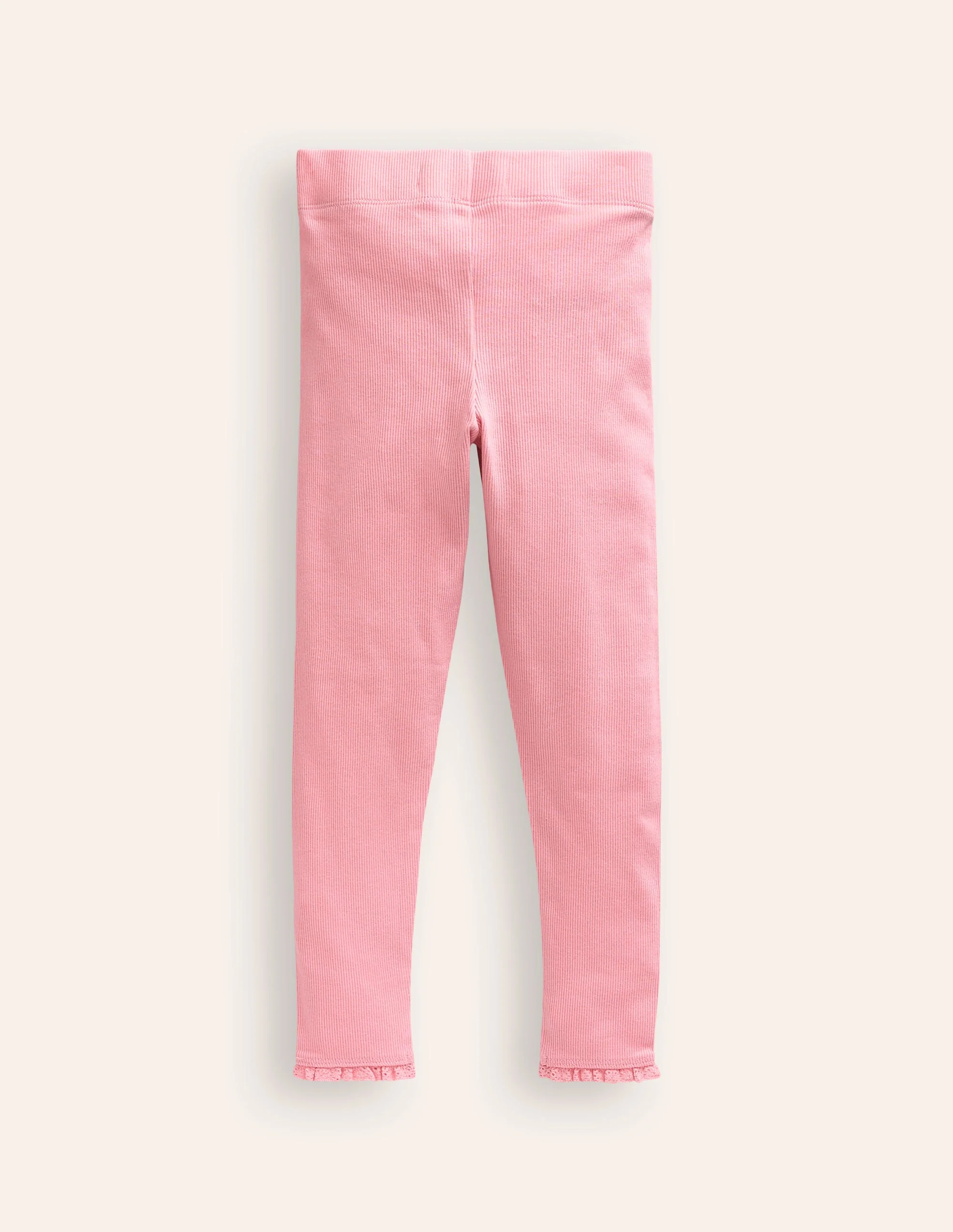 Ribbed Cotton Leggings-Vintage Pink - Image 2