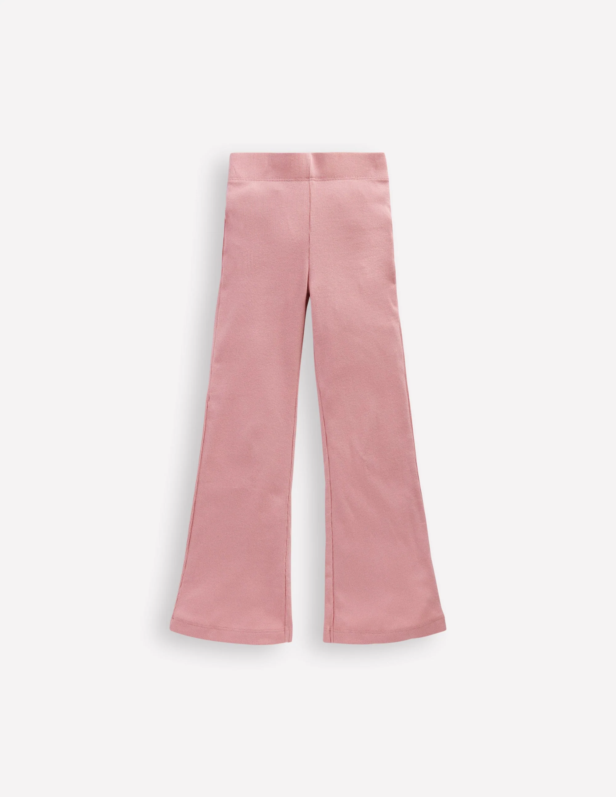 Ribbed Flared Leggings-Vintage Pink
