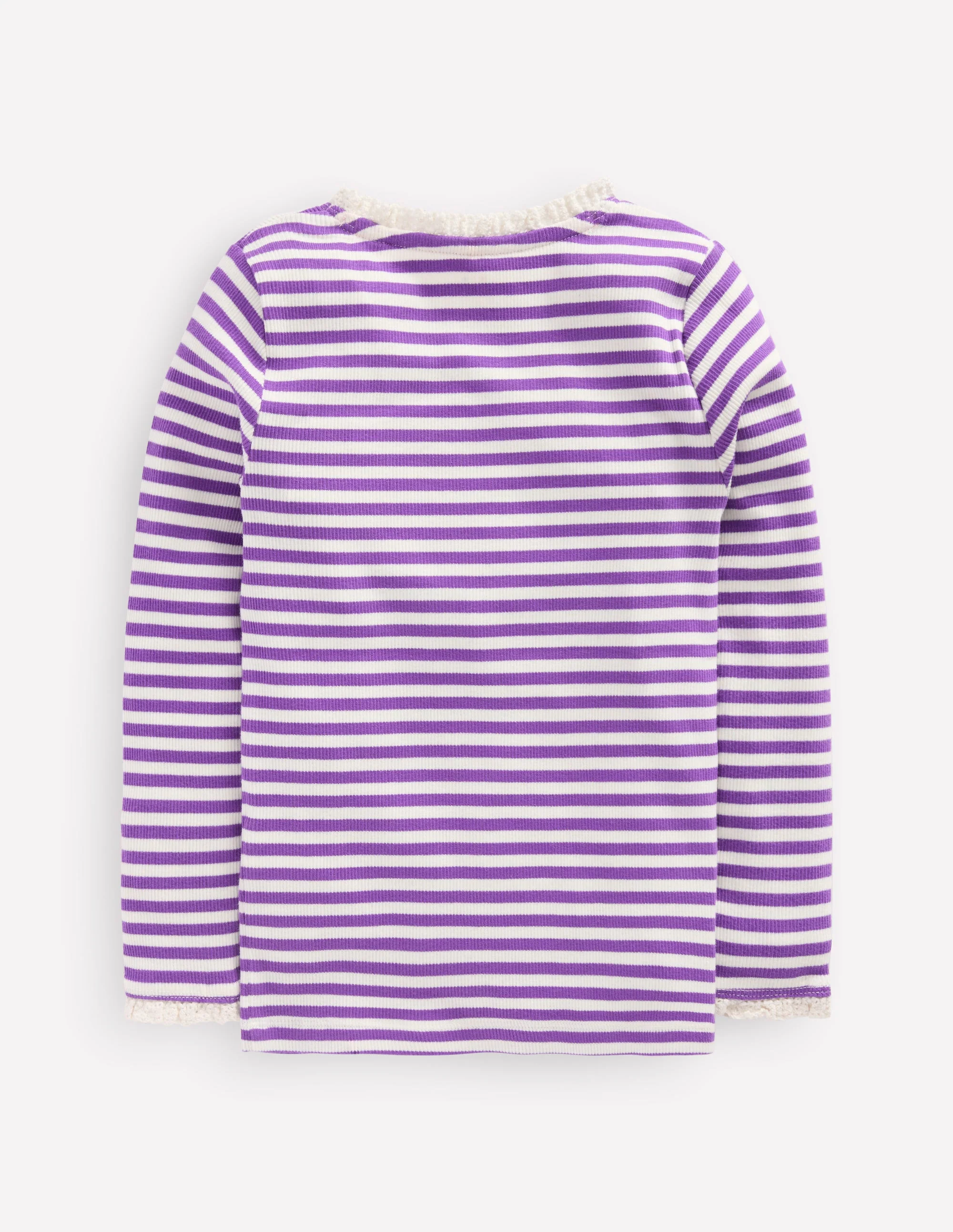 Ribbed Long Sleeve T-shirt-Purple Topaz Stripe - Image 2