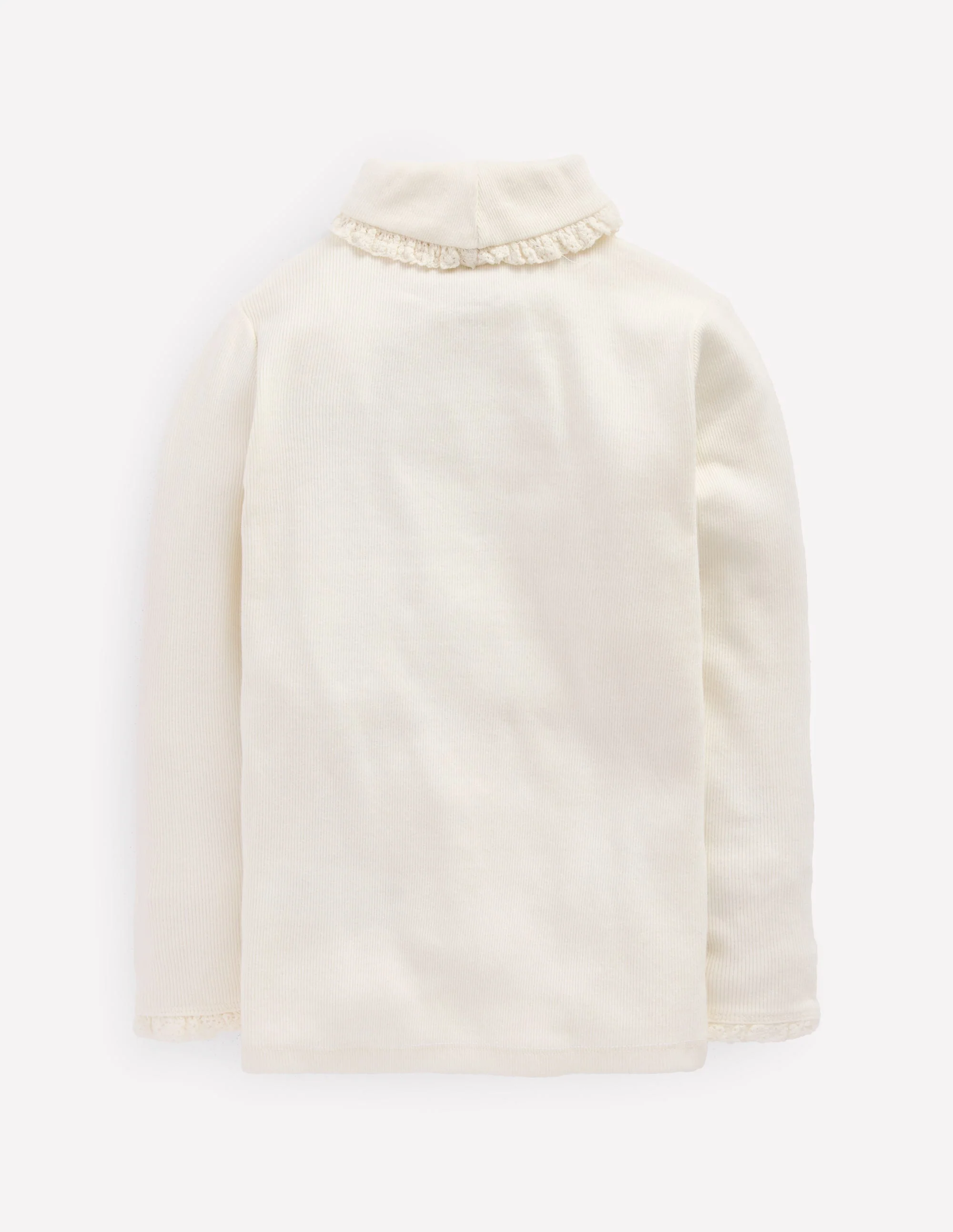 Ribbed Roll Neck Top-Ivory - Image 5