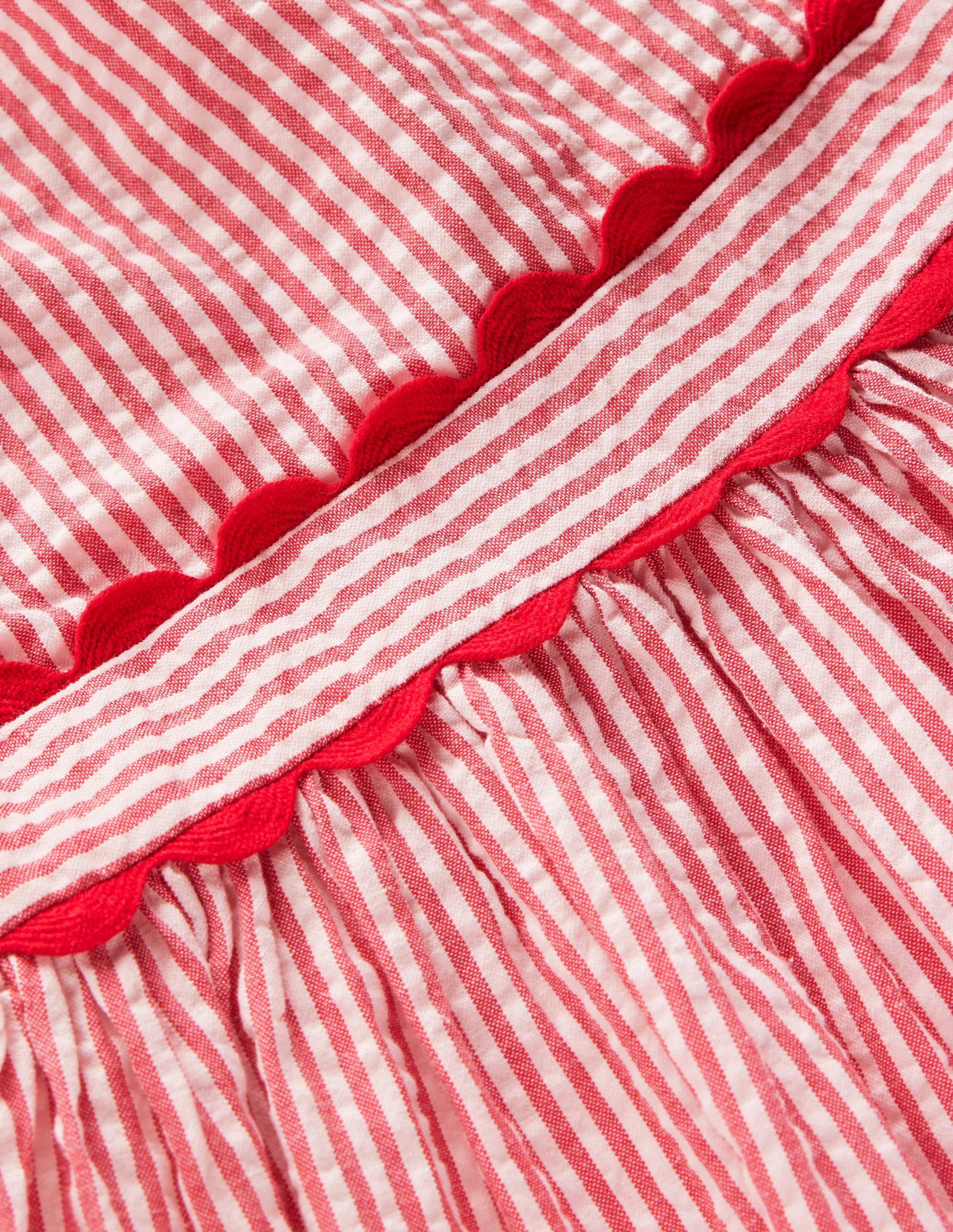 Ric Rac Trim Flutter Dress-Red Stripe - Image 8