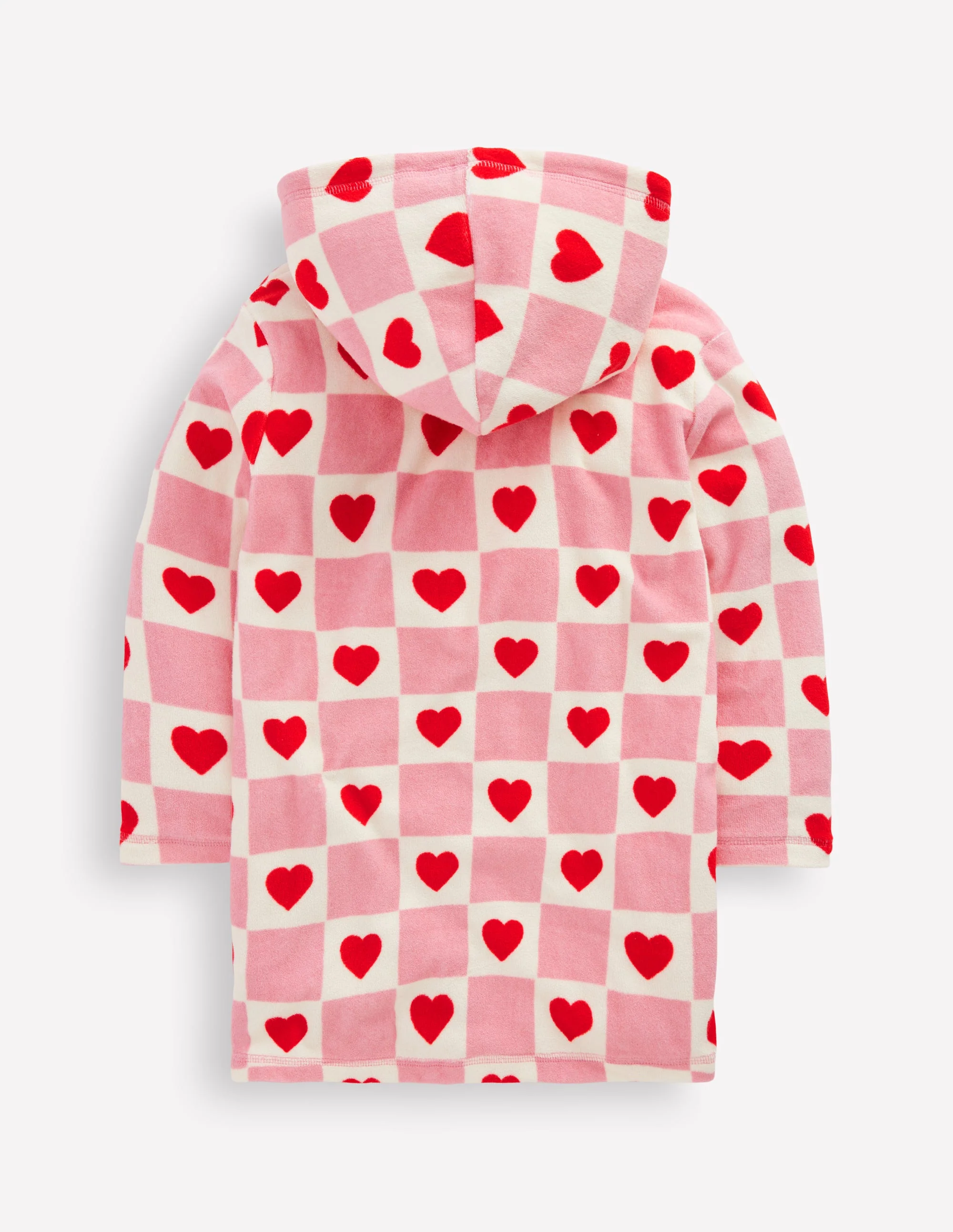 Romie Towelling Zip Throw-On-Bubblegum Pink Heart Stamp - Image 2