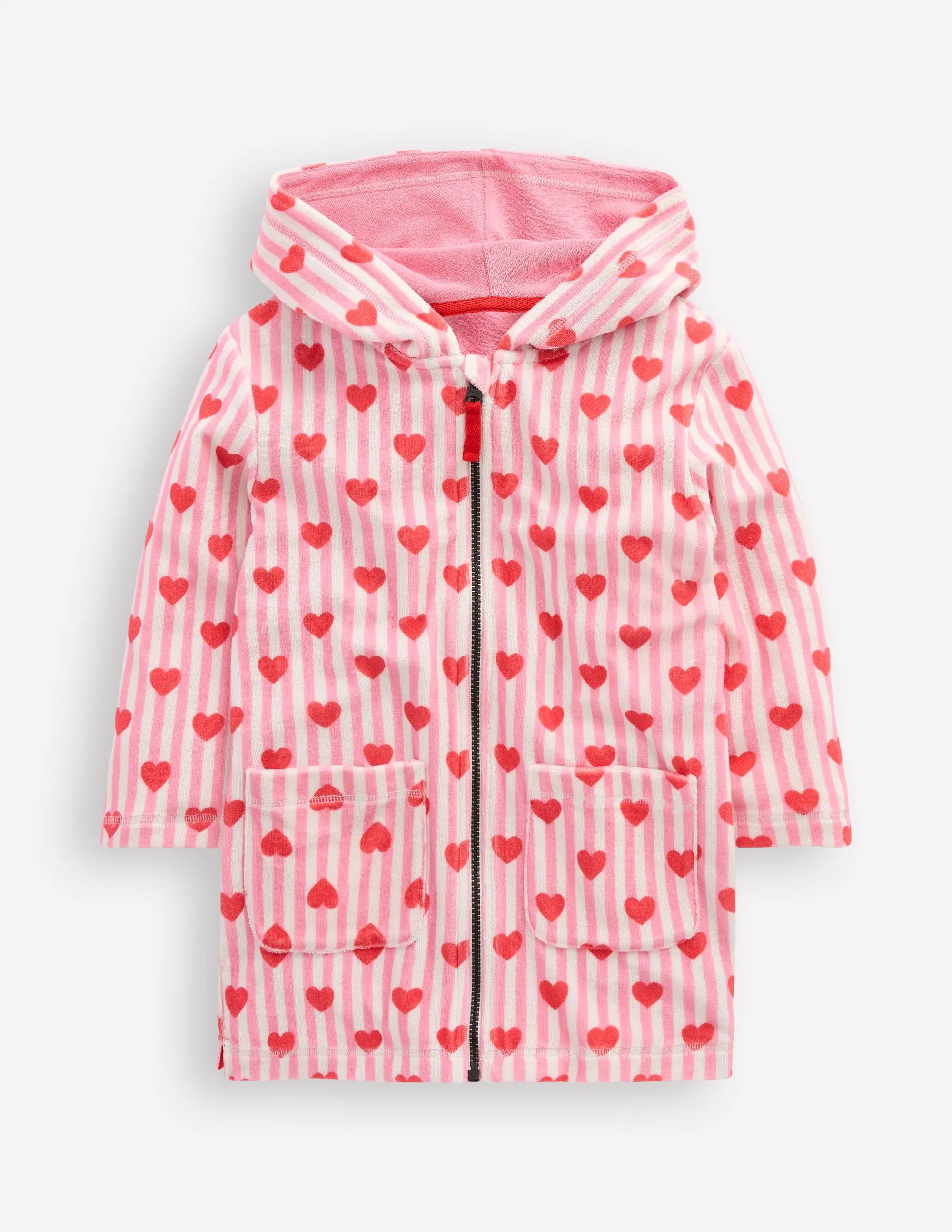 Romie Towelling Zip Throw-On-Festival Pink Giant Dais