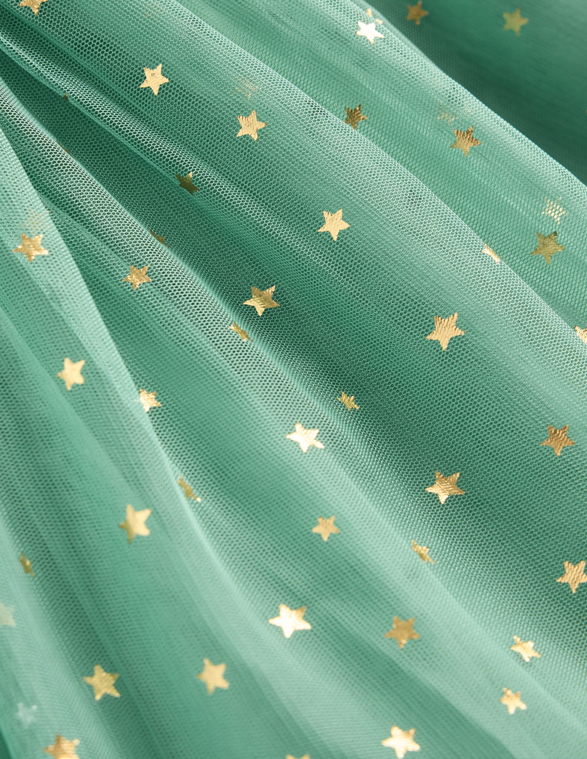 Rose Twirly Tulle Dress-Eucalyptus Gold Stars - Image 3