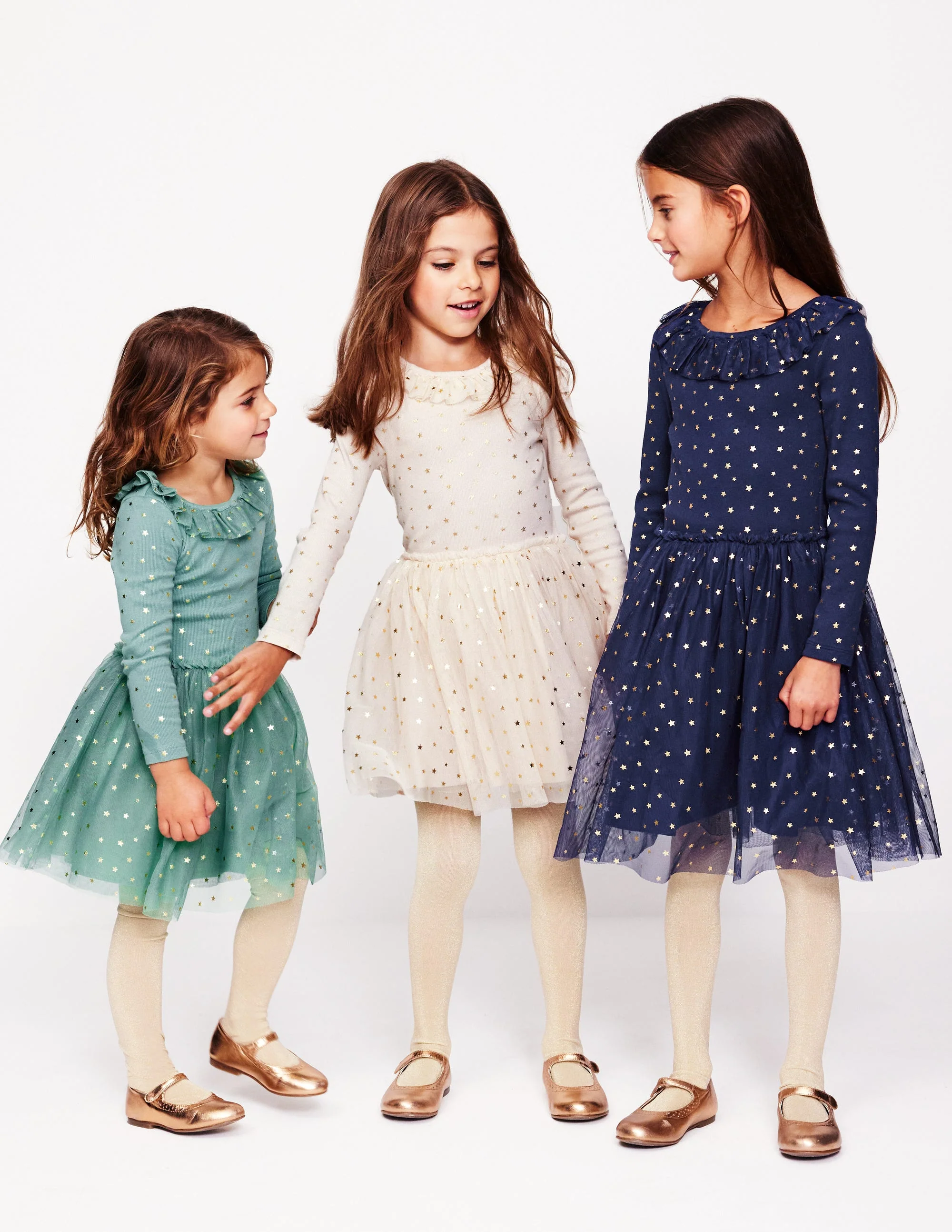 Rose Twirly Tulle Dress-Eucalyptus Gold Stars - Image 4
