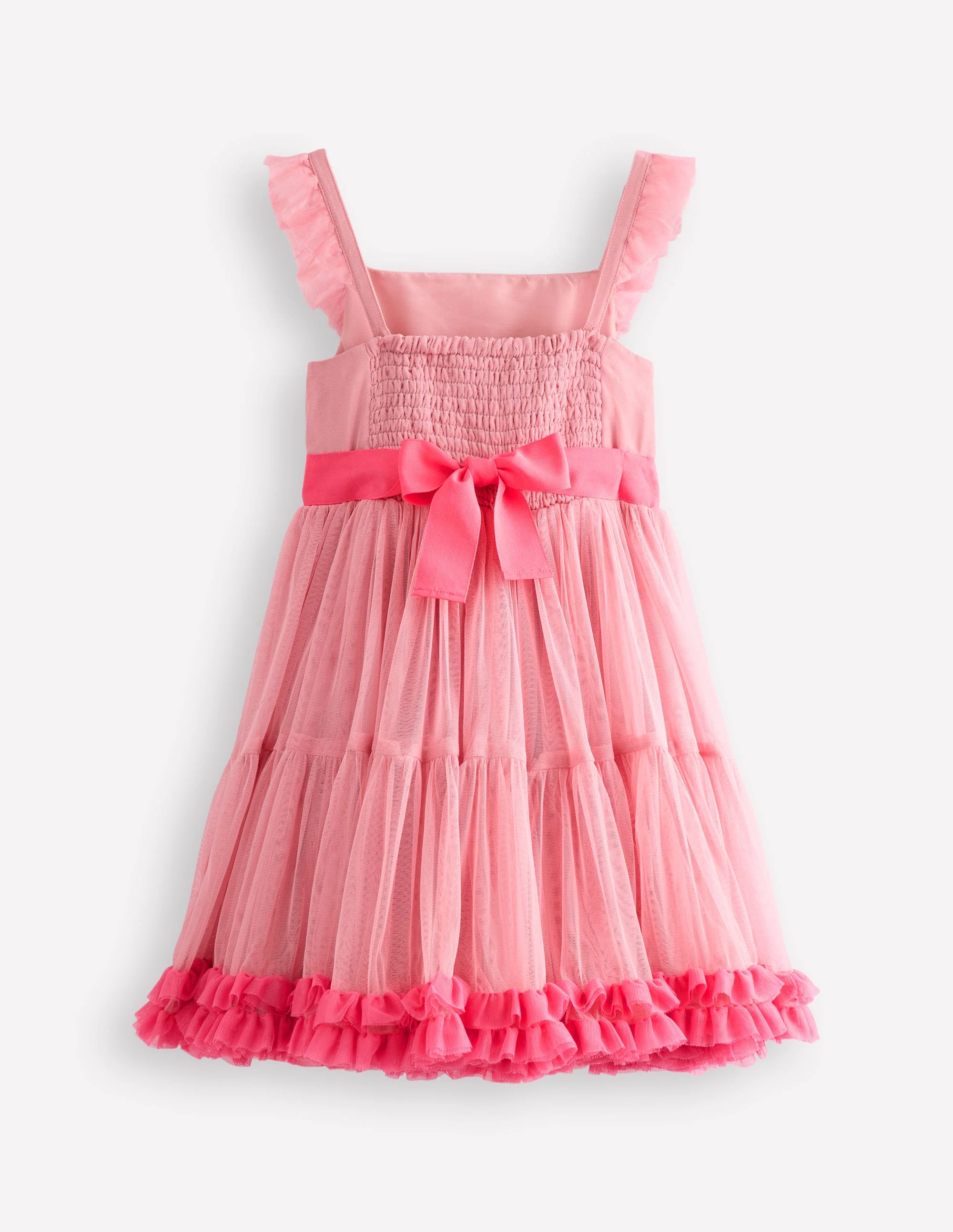 Ruffle Hem Tulle Dress-Vintage Pink - Image 2