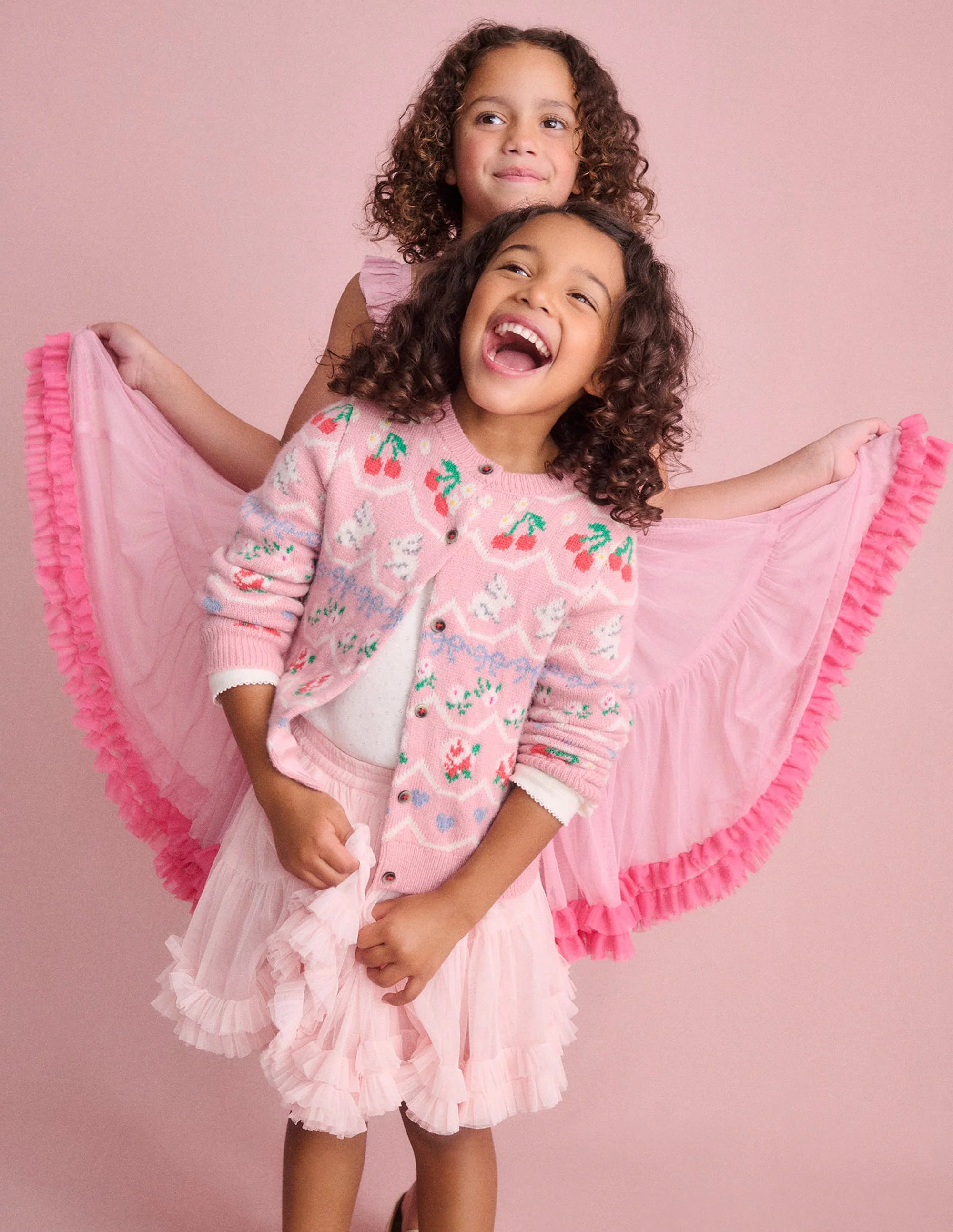 Ruffle Hem Tulle Dress-Vintage Pink - Image 5