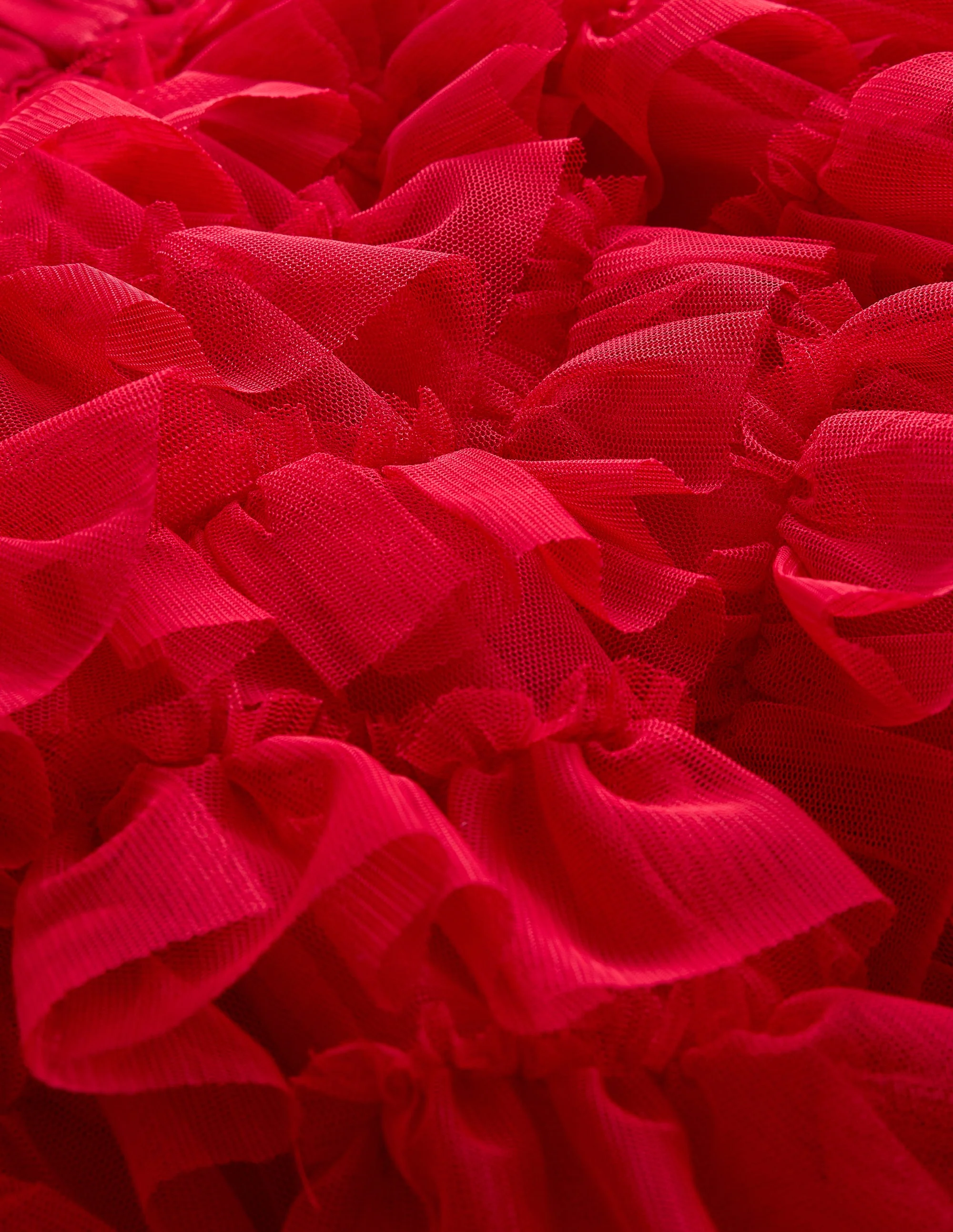 Ruffle Tulle Skirt-Poppy Red - Image 3