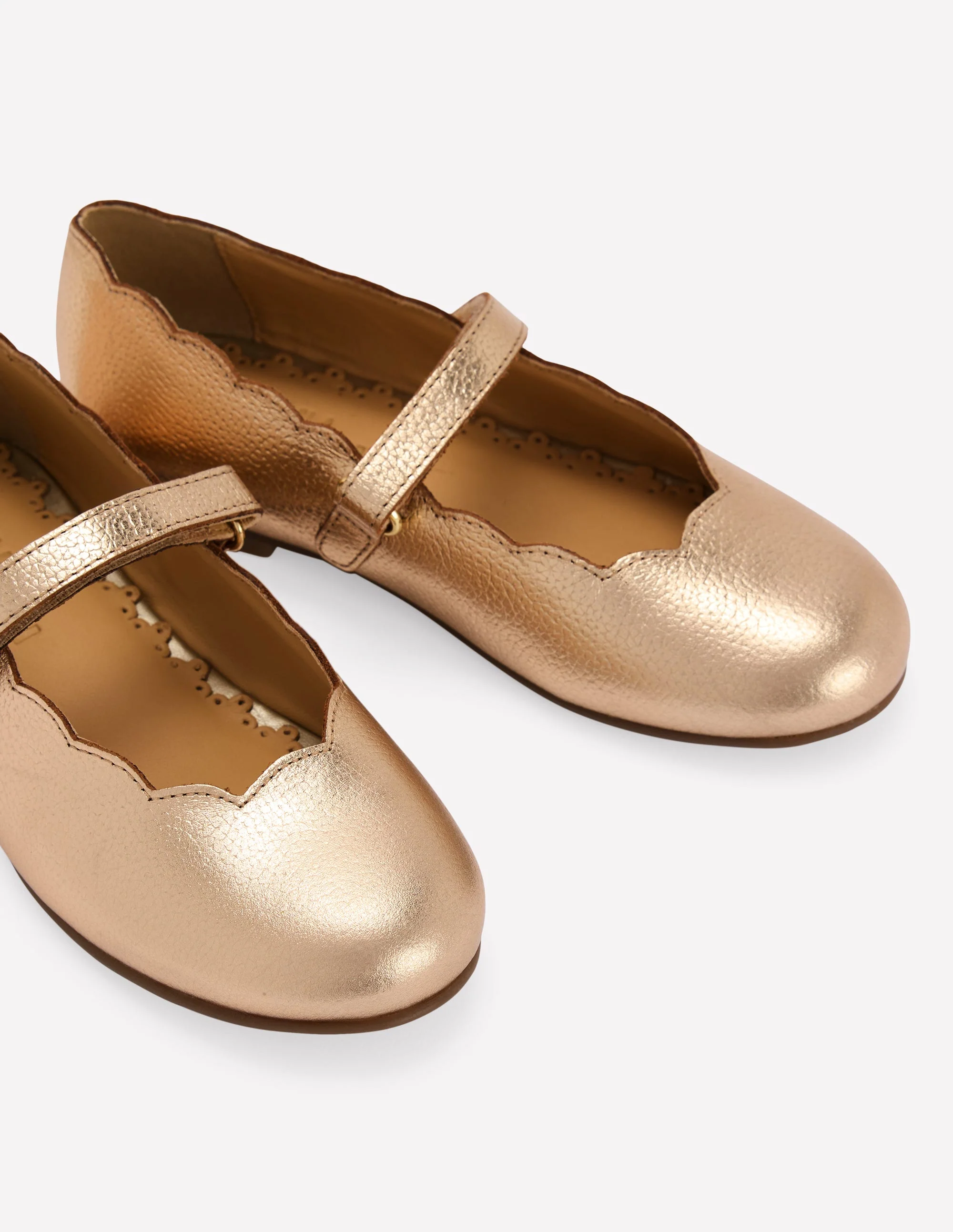 Scallop Mary Janes-Gold - Image 7