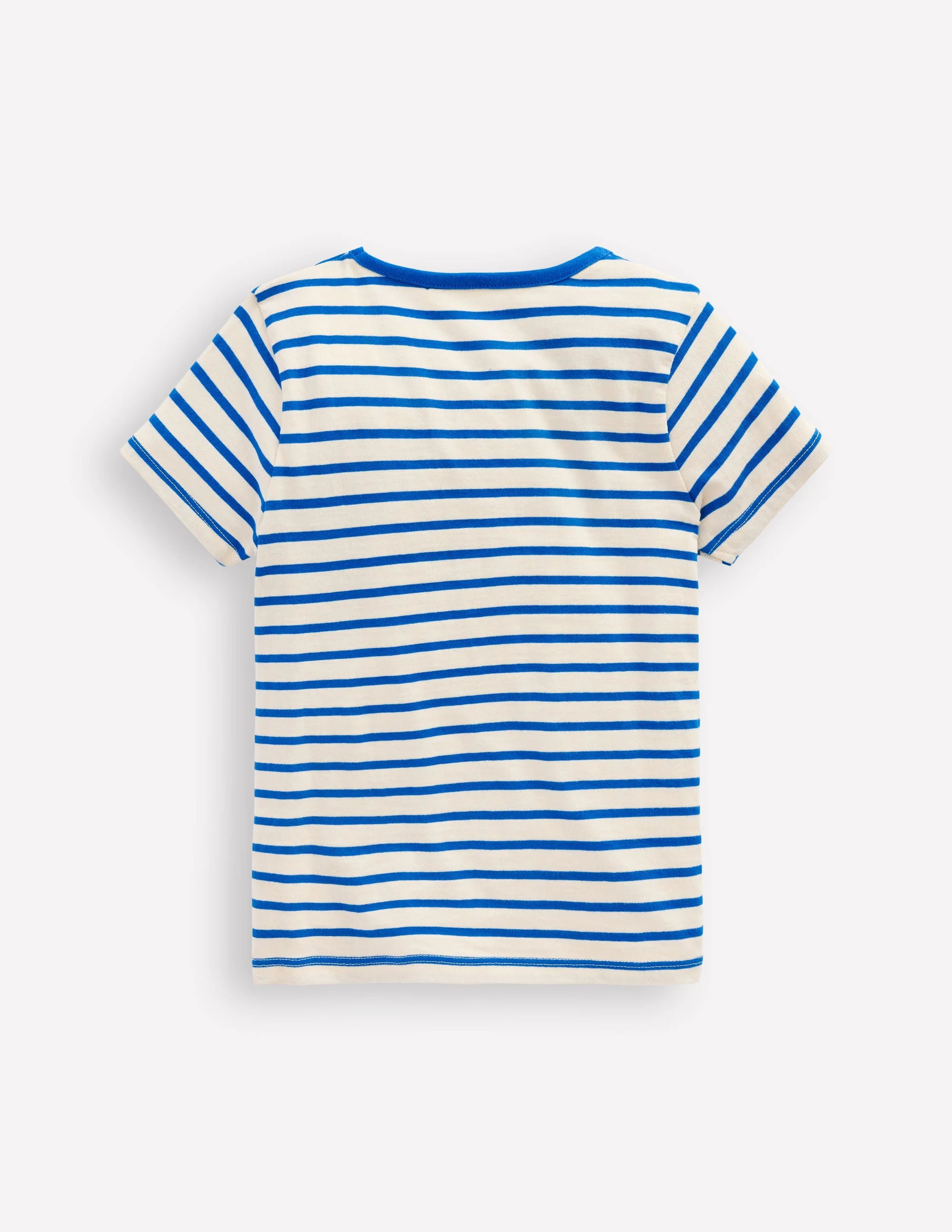 Short Sleeve Appliqué T-shirt-Peacock Plume Blue/Soft Ivory - Image 2