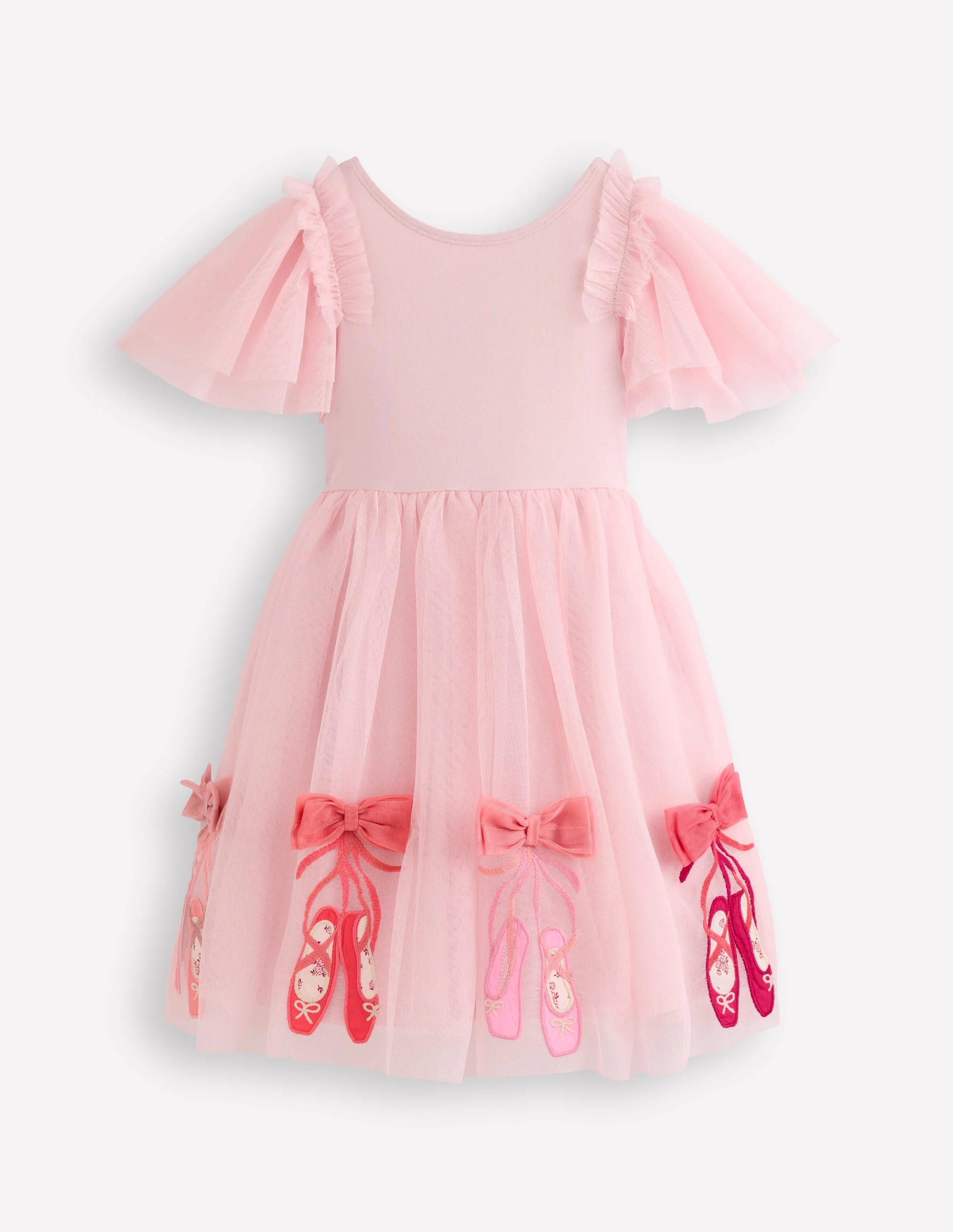 Short Sleeve Logo Tulle Dress-French Pink Ballet Shoes - Image 2