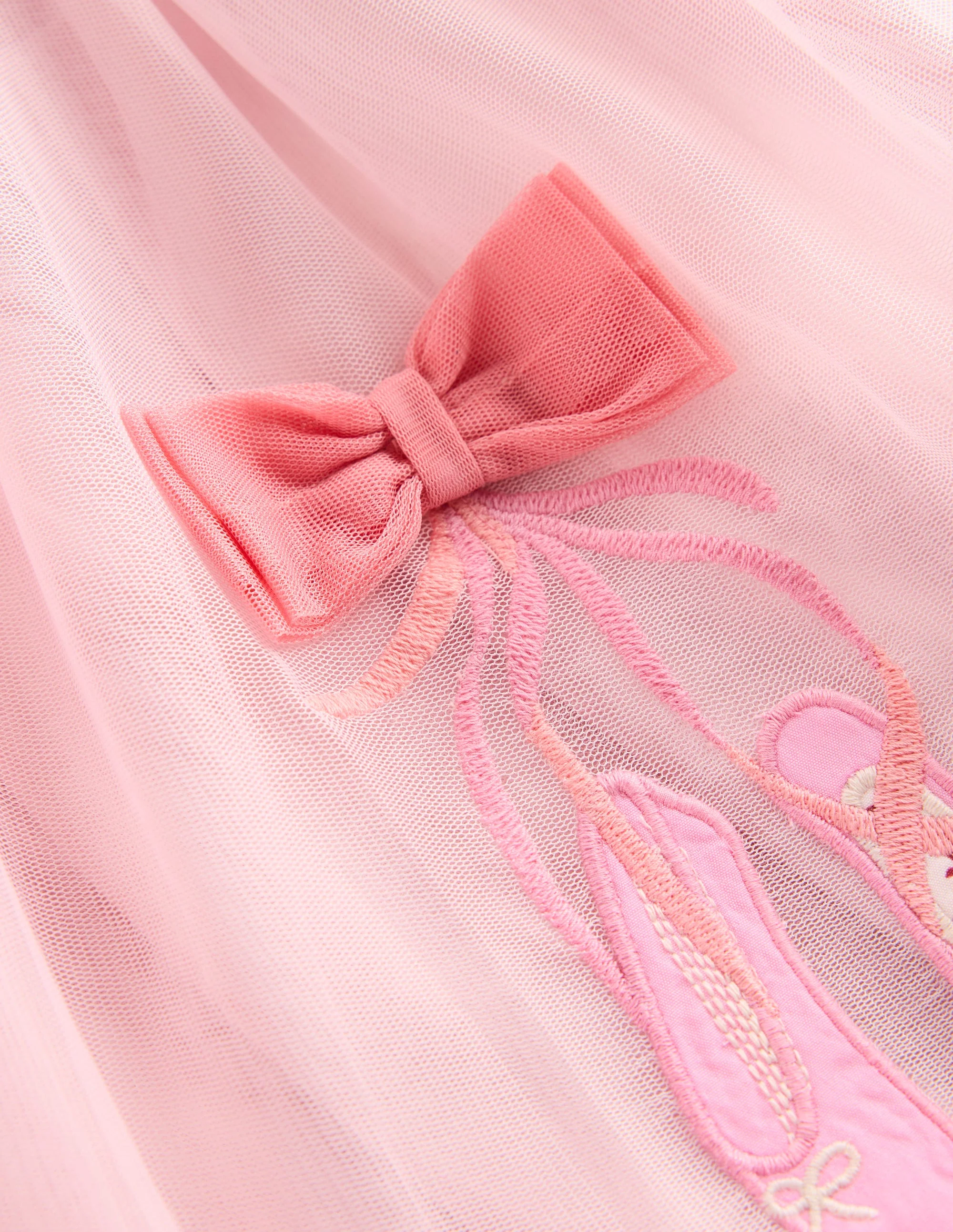 Short Sleeve Logo Tulle Dress-French Pink Ballet Shoes - Image 4