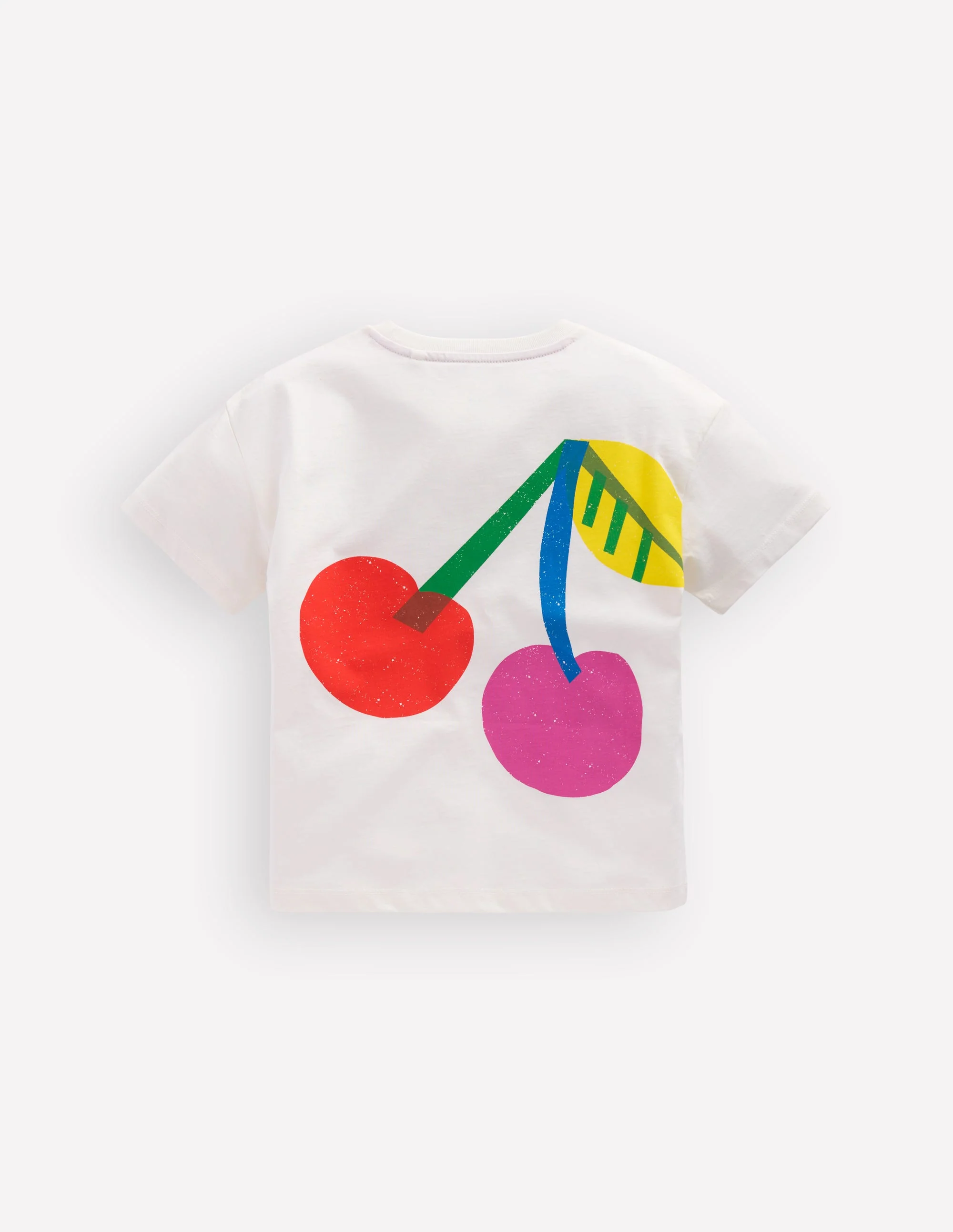 Short Sleeve Printed T-Shirt-Soft Ivory Cherries - Image 2