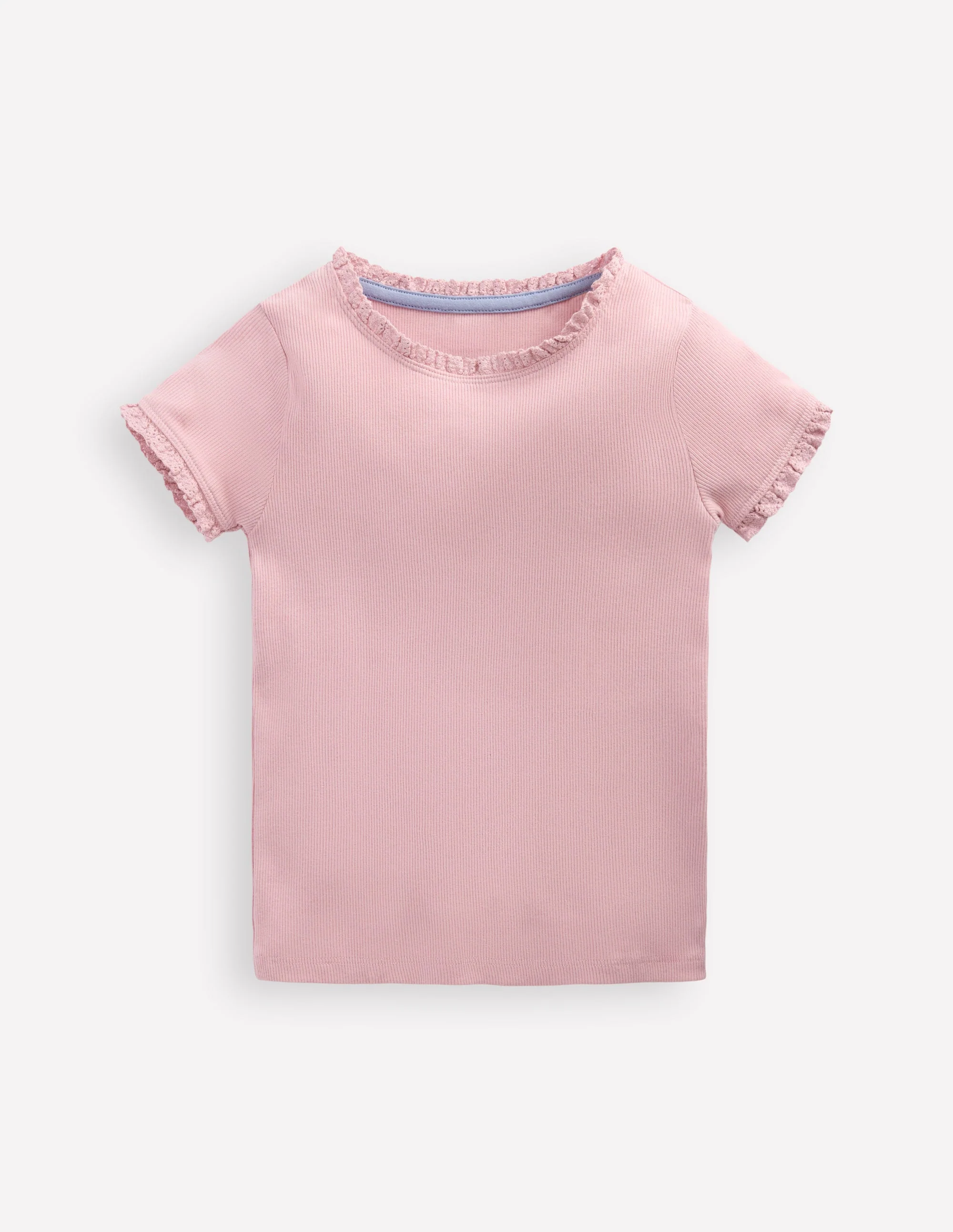 Short Sleeve Ribbed T-shirt-French Pink