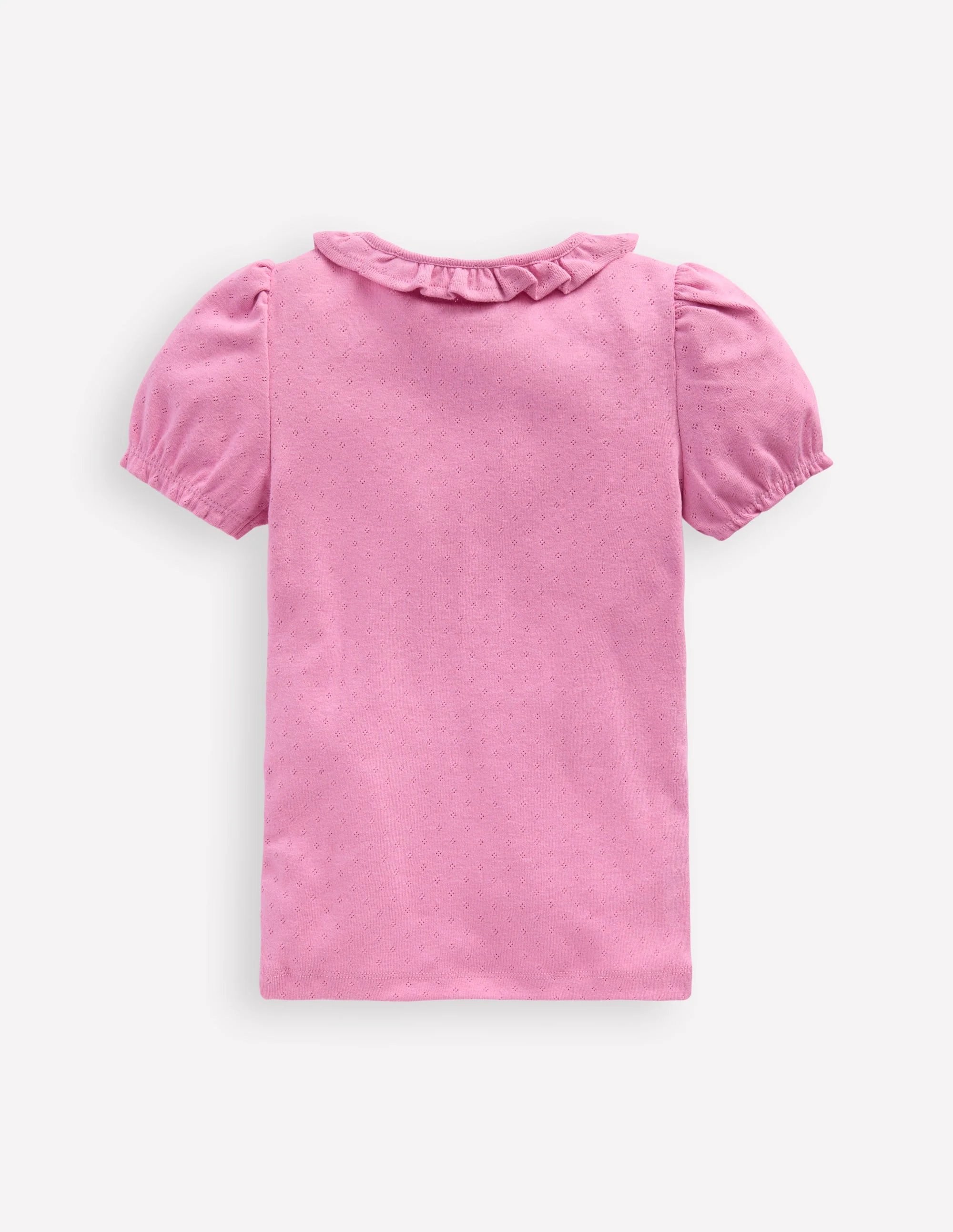 Short-sleeved Ruffle Pointelle-Vintage Mauve - Image 2