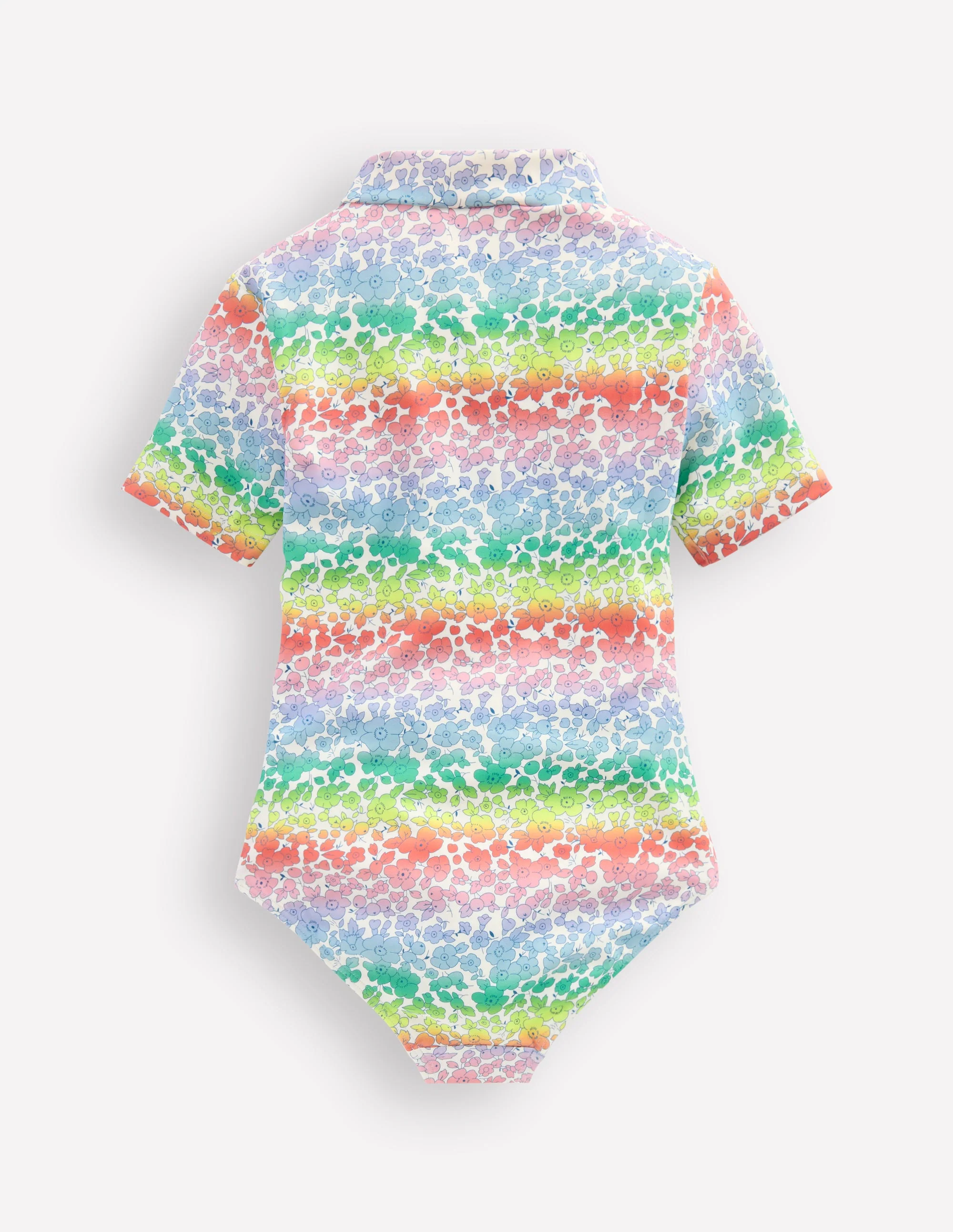 Short-sleeved Swimsuit-Rainbow Ombre Flowerbed - Image 2
