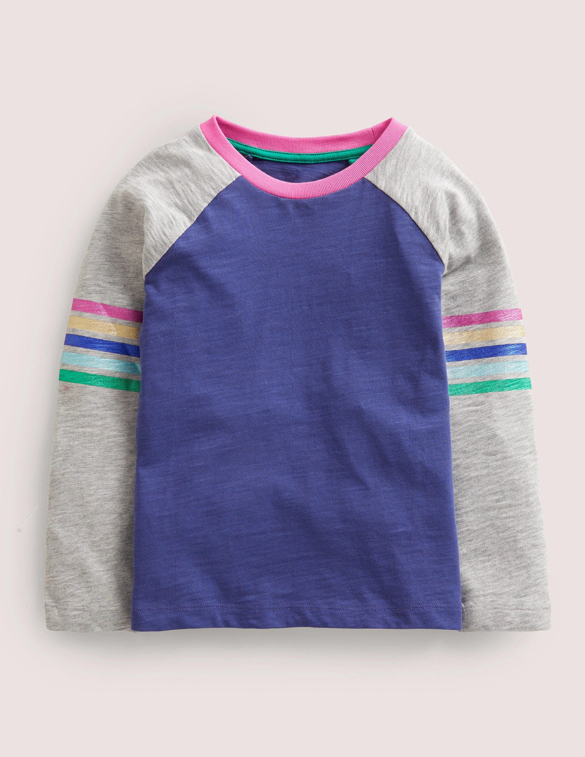 Slub Raglan T-shirt-Starboard Blue Metallic