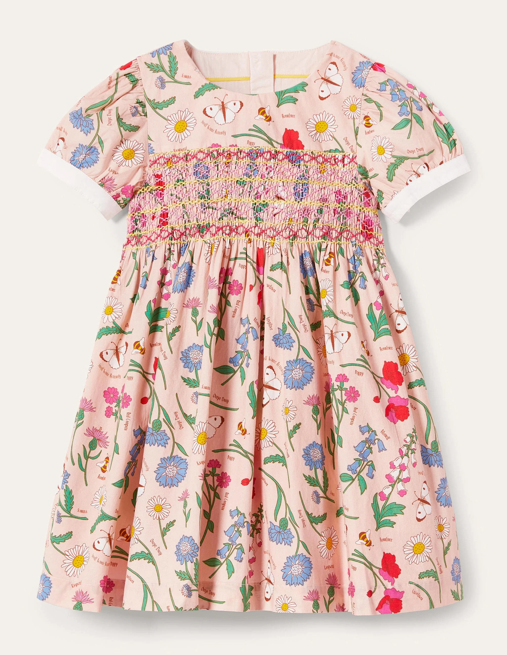 Smocked Dress-Provence Dusty Pink Flowers