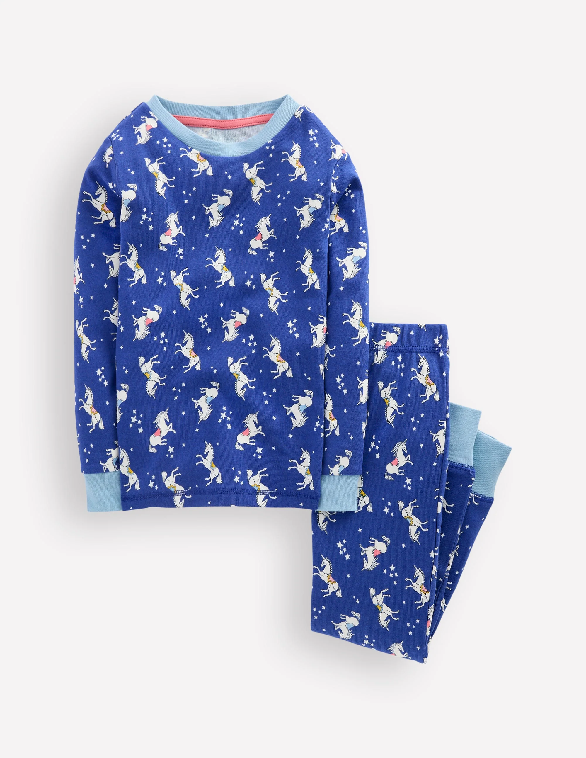 Snug Glow-In-The-Dark Pajamas-Sapphire Blue Unicorns