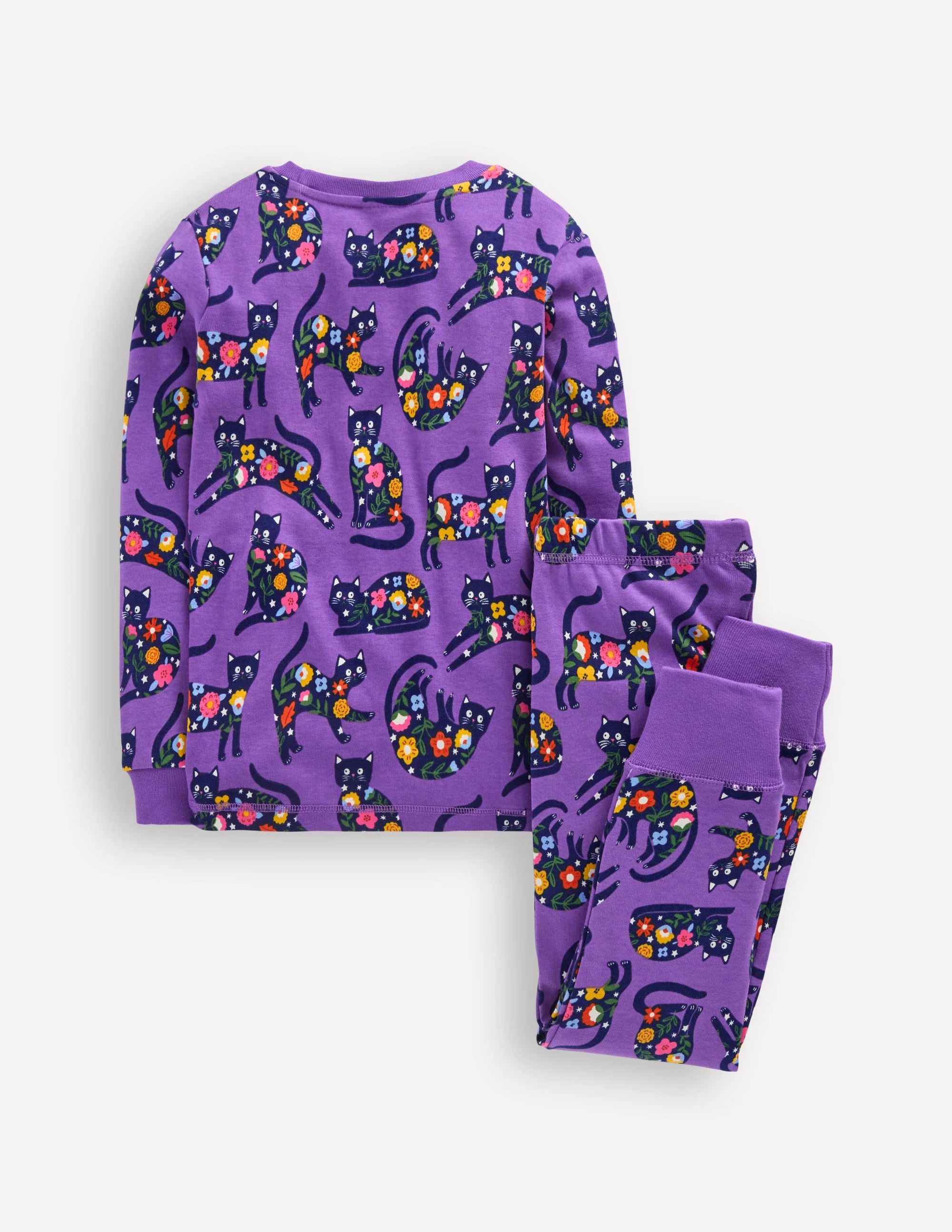 Snug Glow-In-The-Dark Pyjamas-Purple Cats - Image 2
