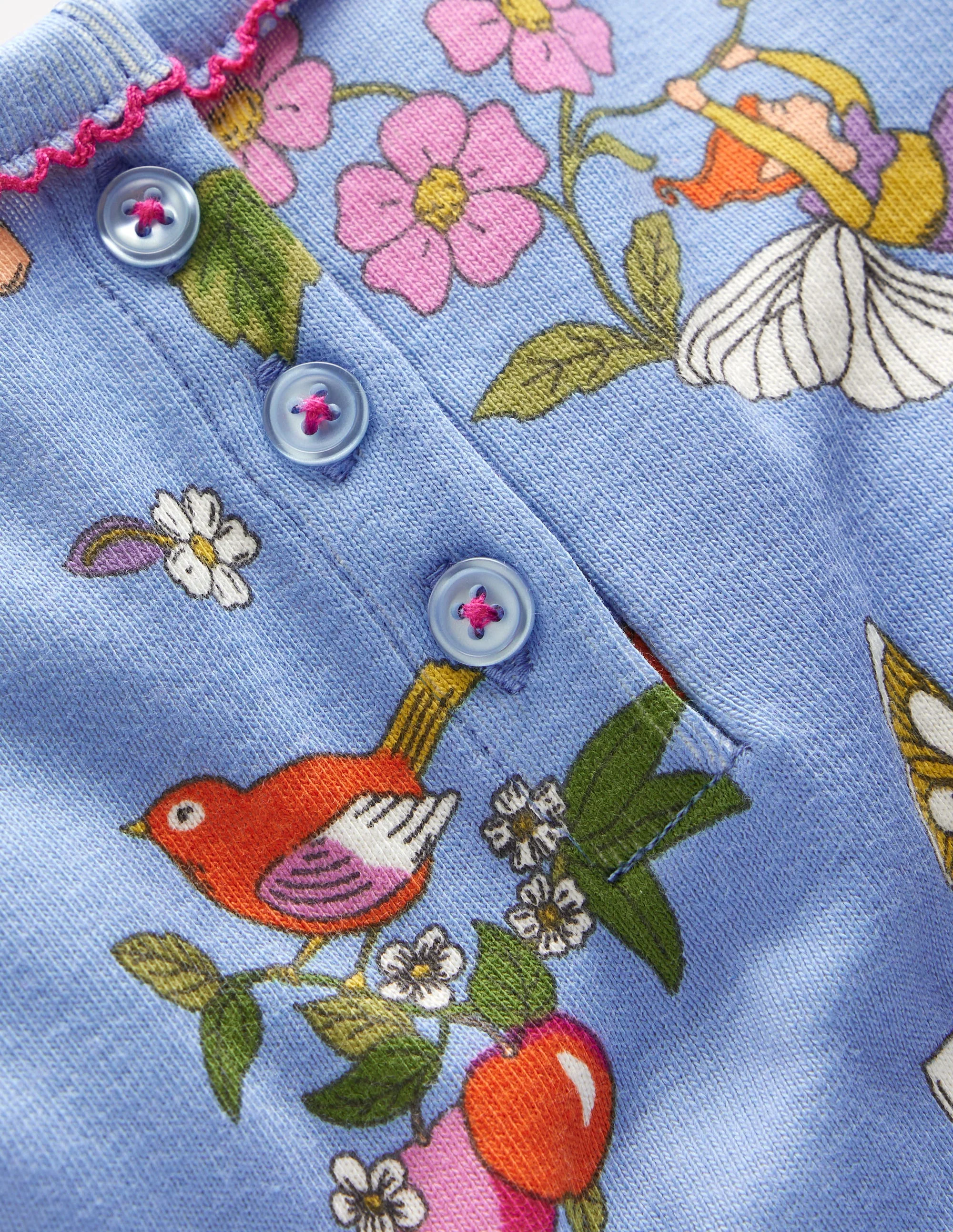 Snug Henley Pajamas-Glacier Blue Fairy Print - Image 3