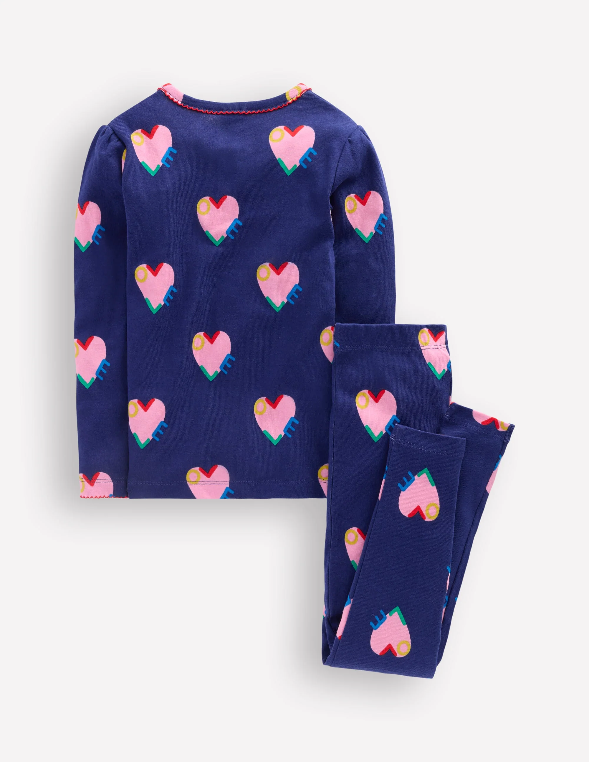 Snug Henley Pajamas-Starboard Blue Love Hearts - Image 2
