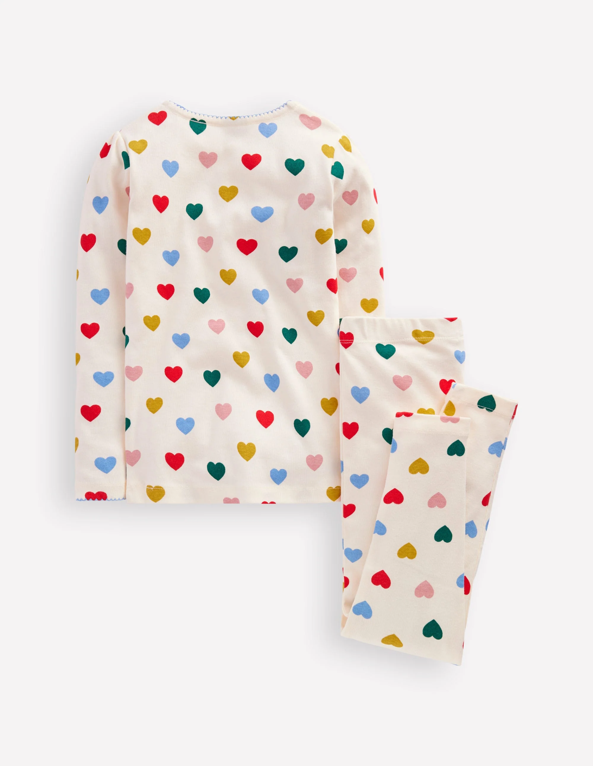 Snug Long John Pajamas-Coconut Milk Small Hearts - Image 2